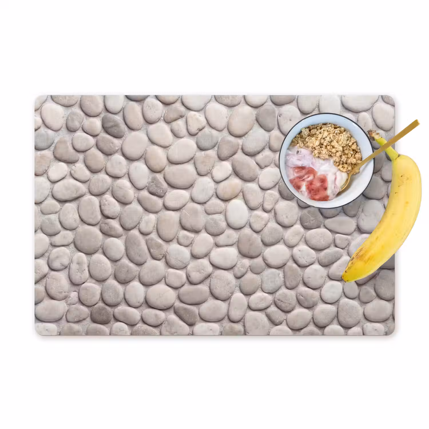 Steen - Kiezel - Natuur - Minimalistisch - Beige Placemat vinyl groot -zzzproduct_Kitchenyeah-website