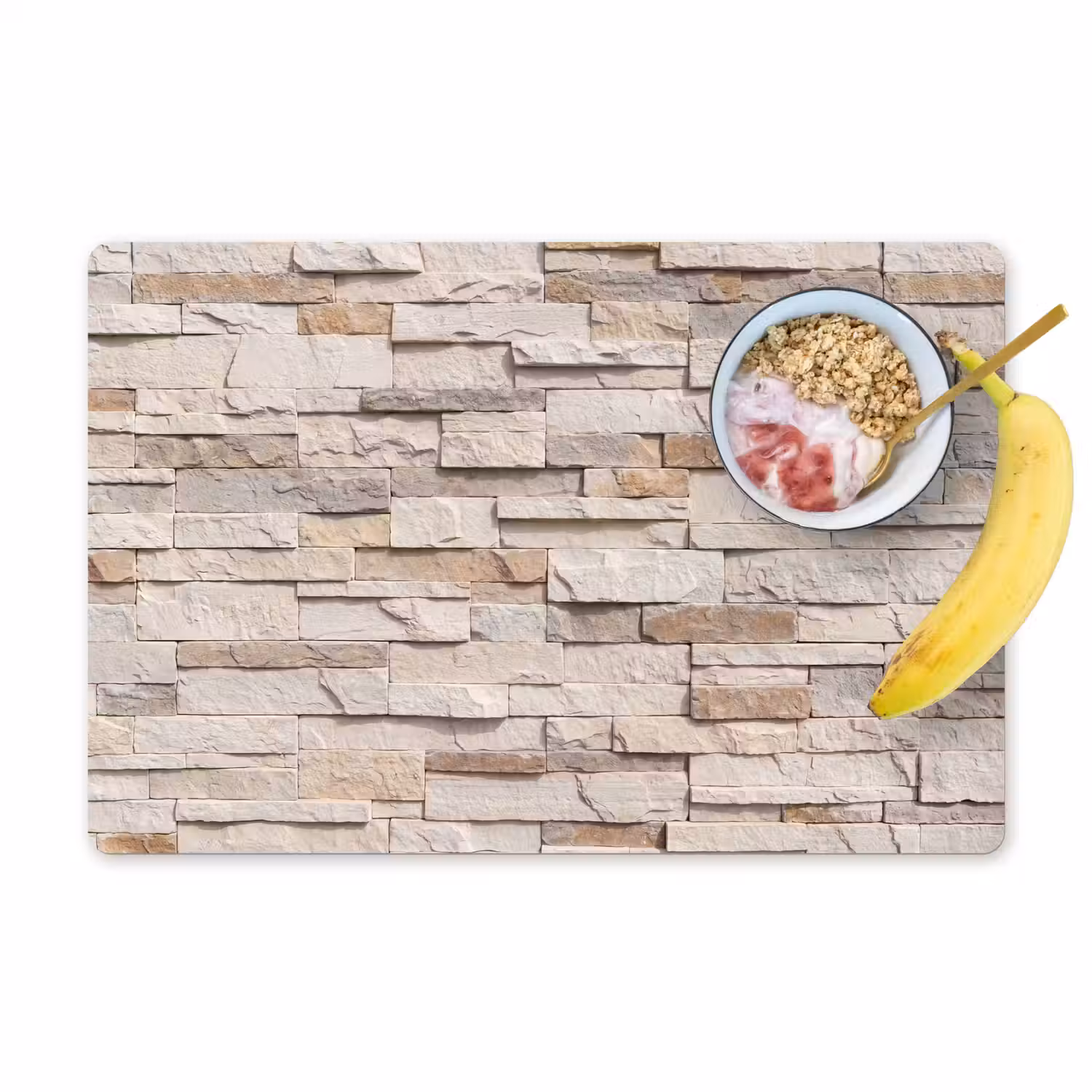Steen - Muur - Textuur - Rustiek - Beige Placemat vinyl groot -zzzproduct_Kitchenyeah-website