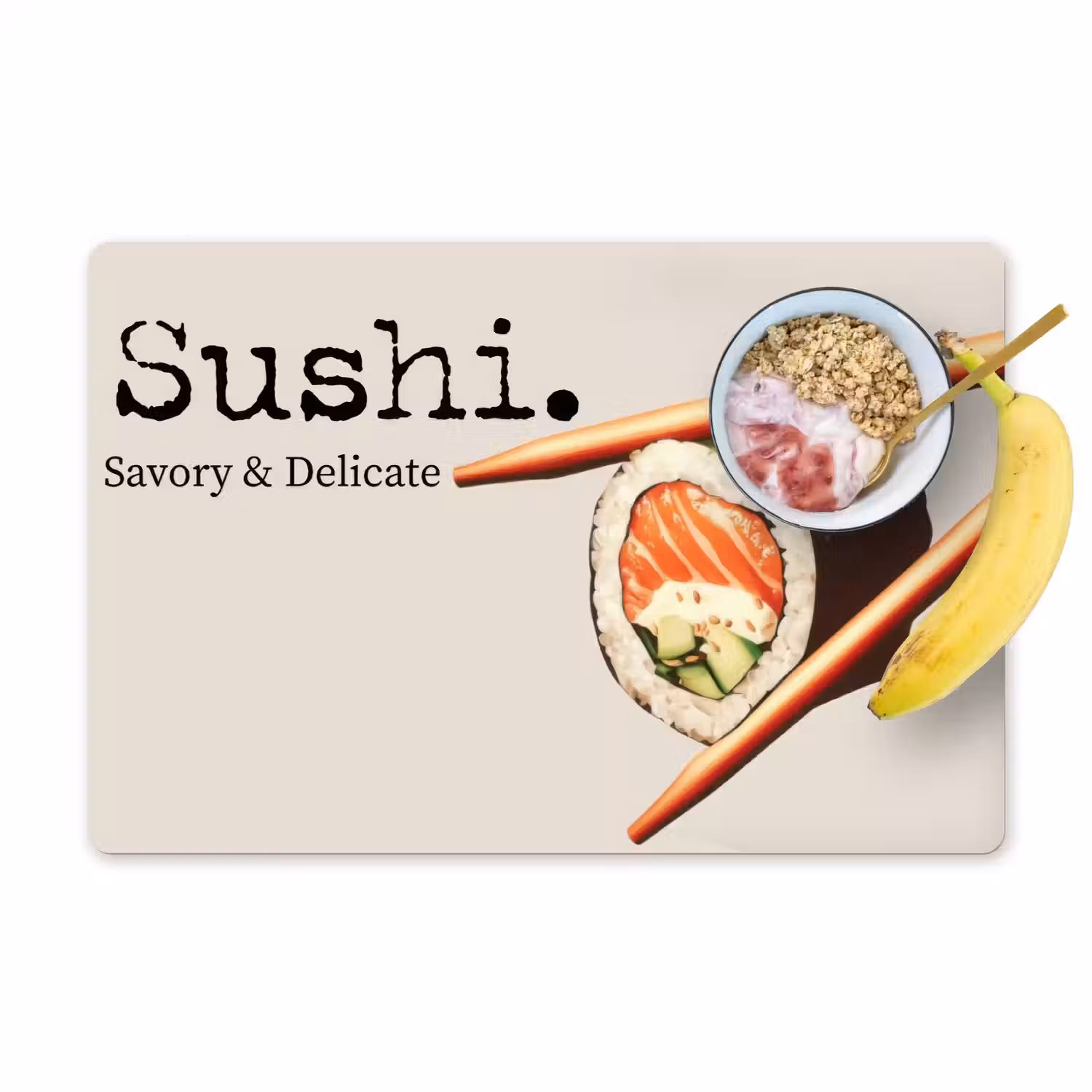 Sushi - Zalm - Rijst - Japans Placemat vinyl groot -zzzproduct_Kitchenyeah-website