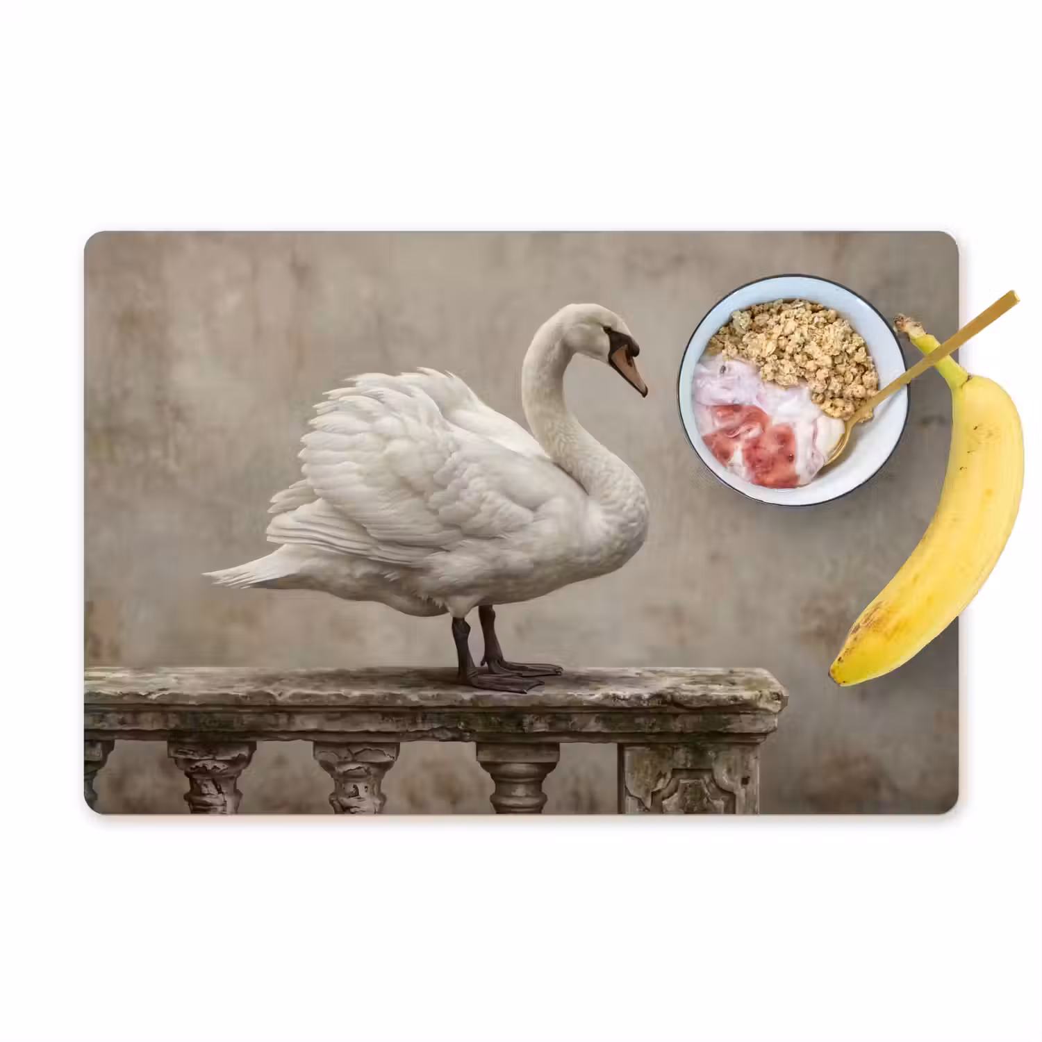 Zwaan - Elegant - Dieren - Wit Placemat vinyl groot -zzzproduct_Kitchenyeah-website