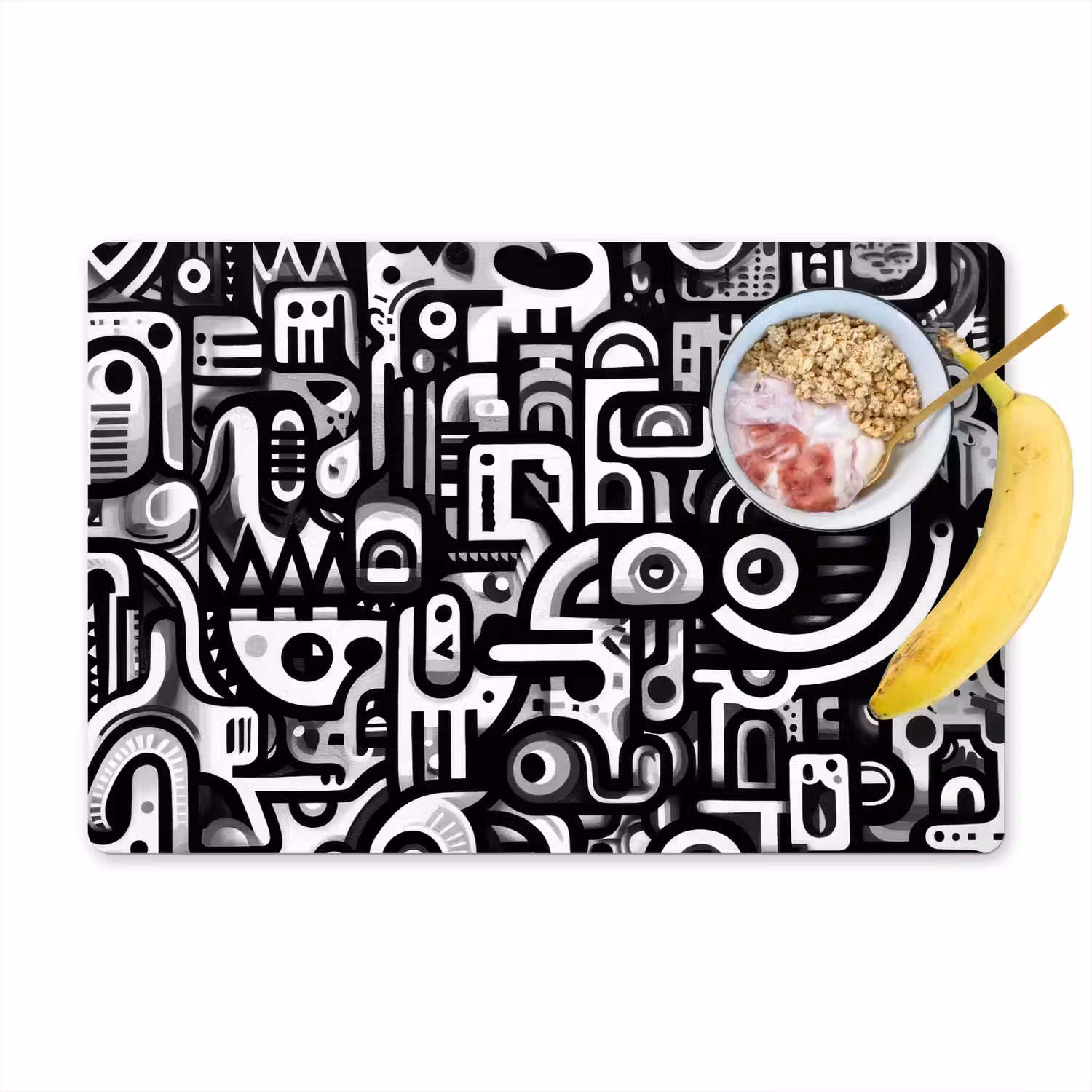 Symbolen - Abstract - Grafisch - Zwart Placemat vinyl groot -zzzproduct_Kitchenyeah-website