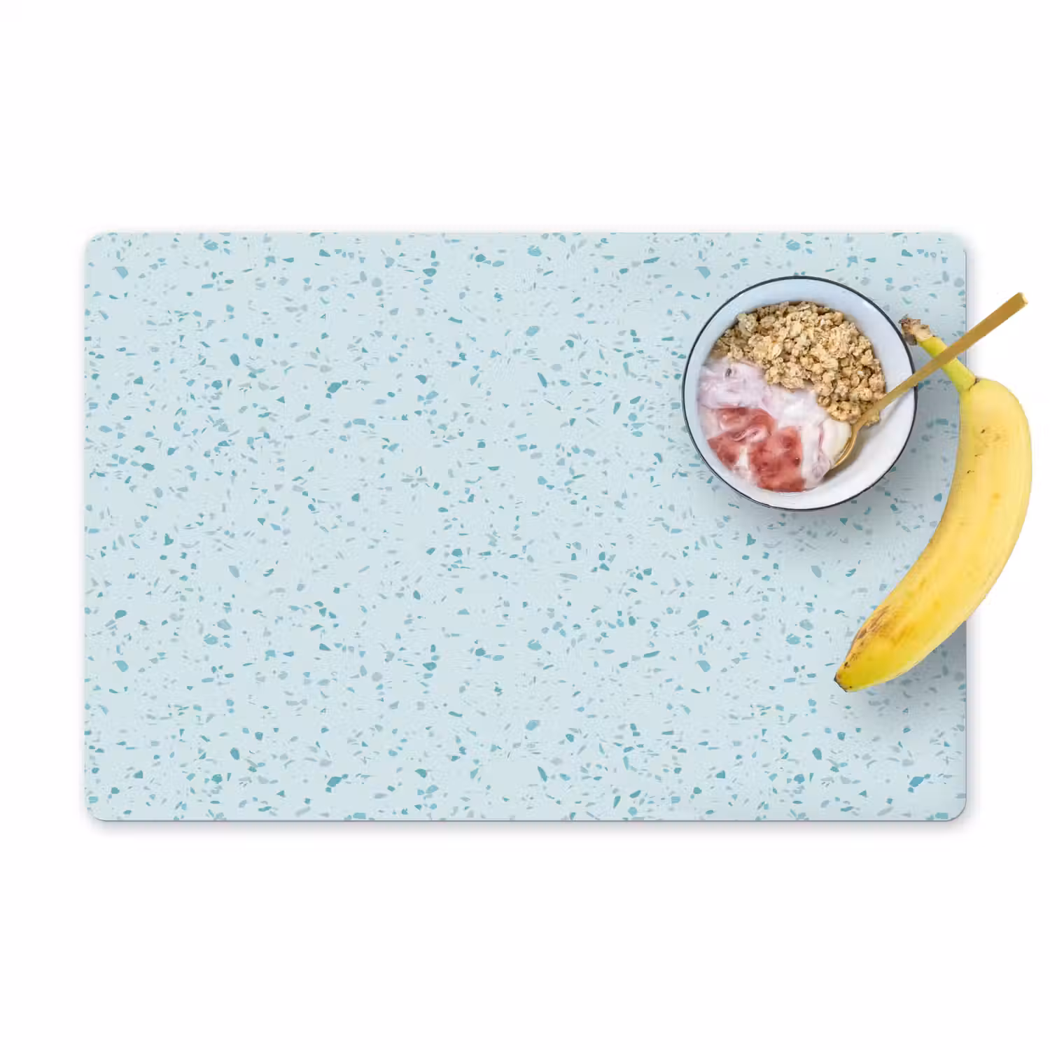 Terrazzo - Patroon - Kleurrijk - Baby Blauw Placemat vinyl groot 368 -zzzproduct_Kitchenyeah-website