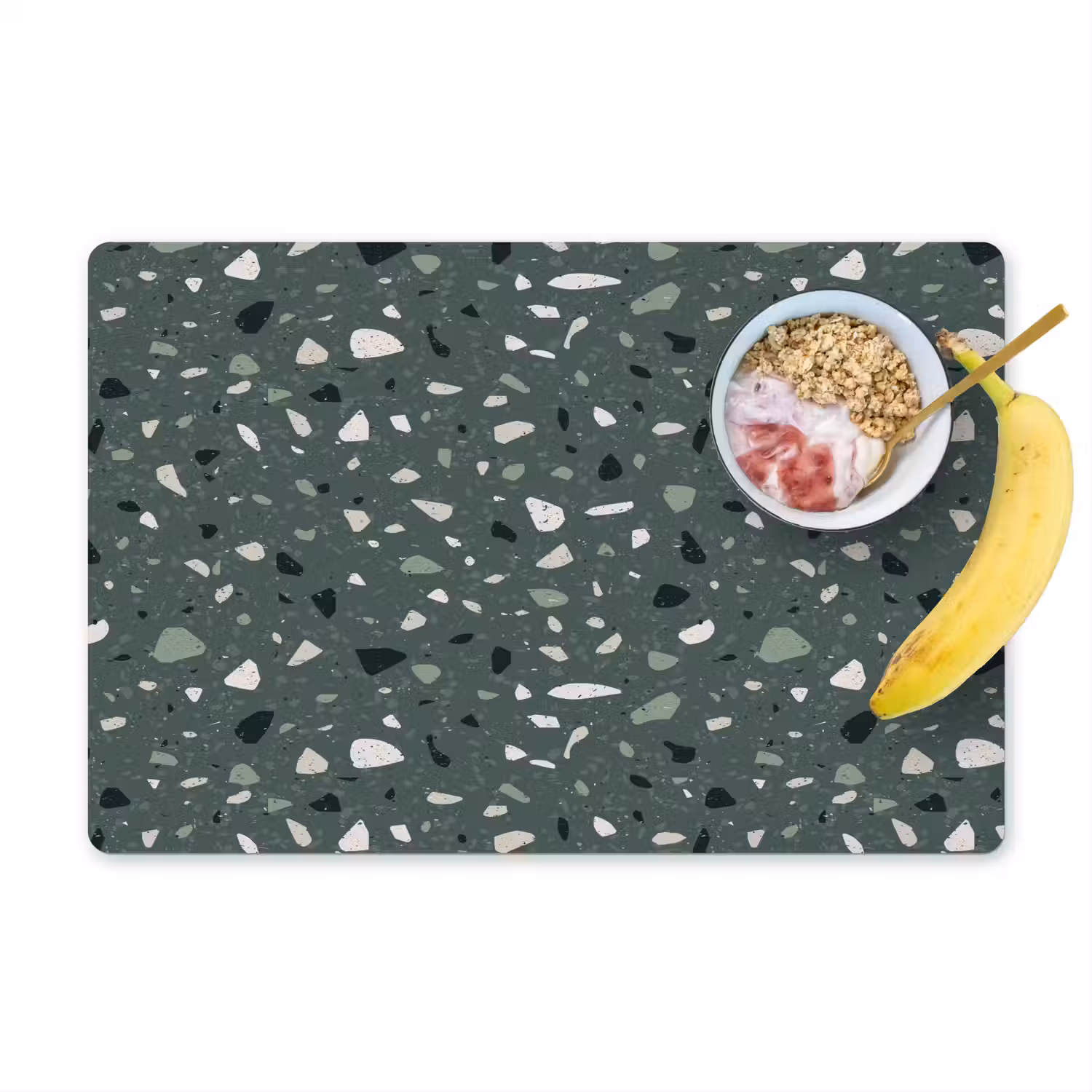 Terrazzo - Patroon - Kleurrijk - Groen Placemat vinyl groot 368 -zzzproduct_Kitchenyeah-website
