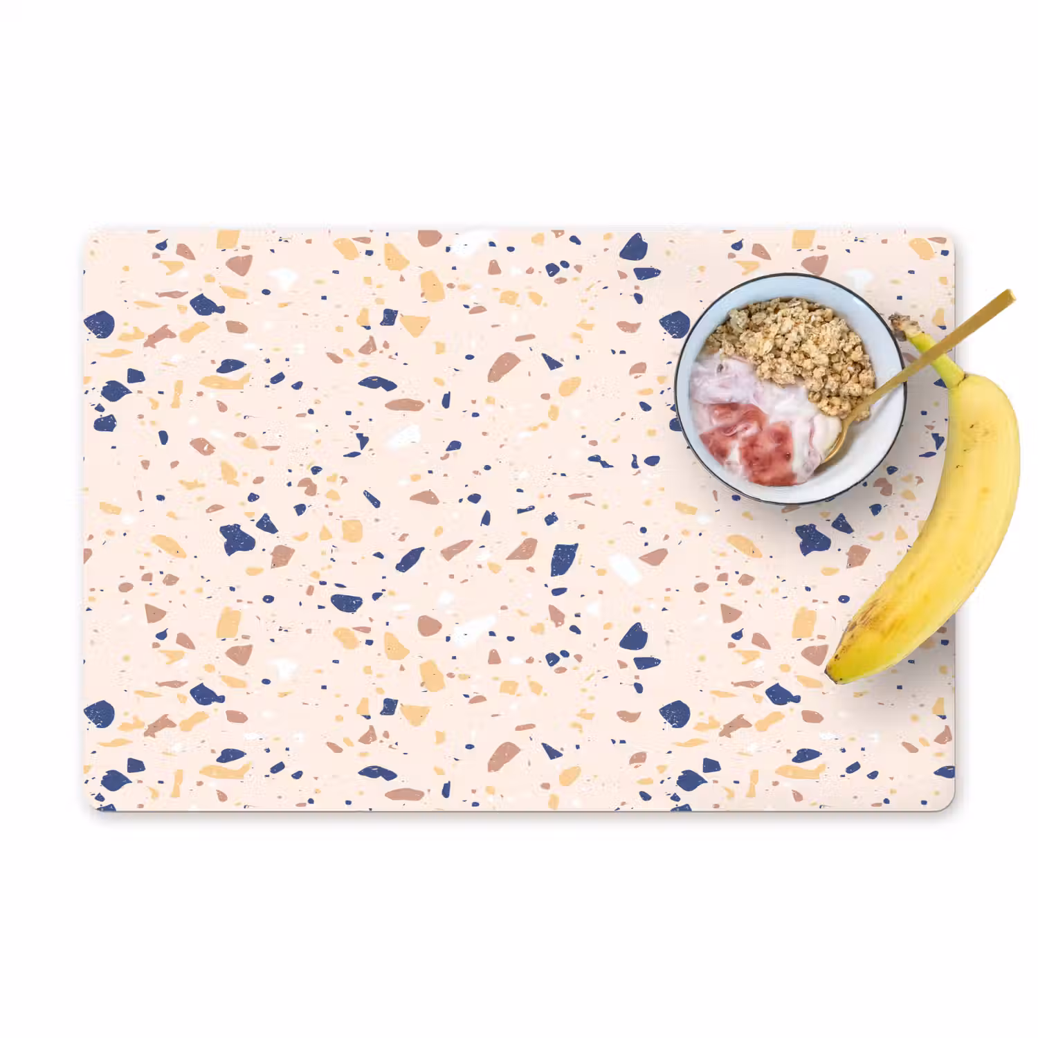 Terrazzo - Patroon - Kleurrijk - Indigo Placemat vinyl groot 368 -zzzproduct_Kitchenyeah-website