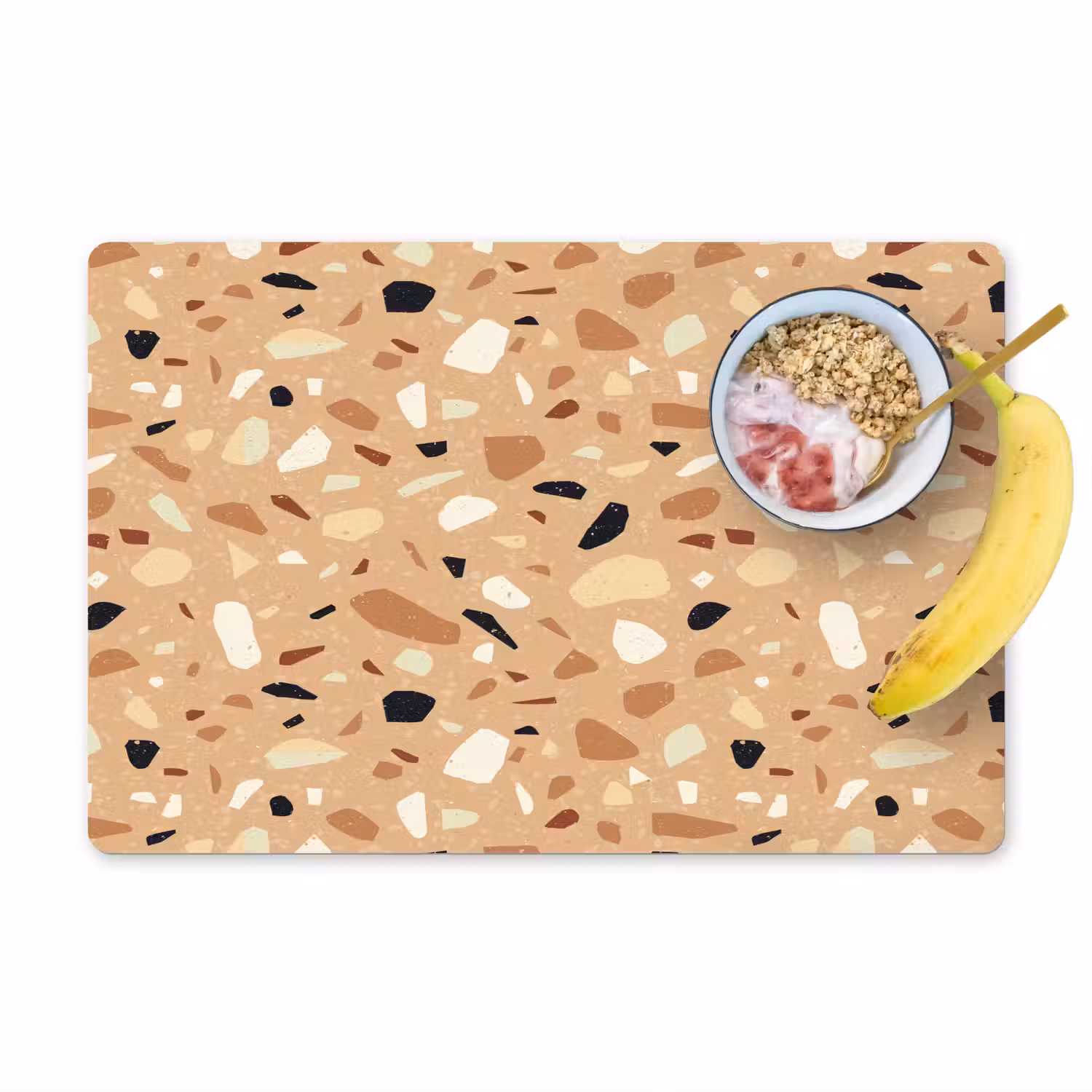 Terrazzo - Patroon - Kleurrijk - Oranje Placemat vinyl groot 368 -zzzproduct_Kitchenyeah-website