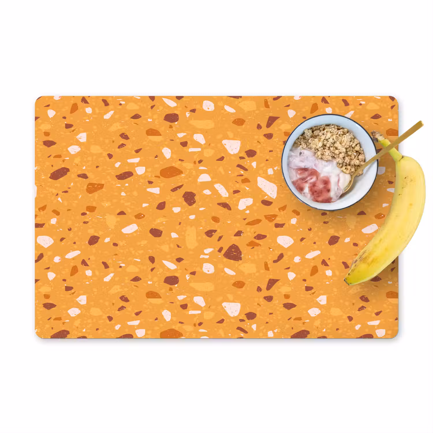 Terrazzo - Patroon - Okergeel Placemat vinyl groot 368 -zzzproduct_Kitchenyeah-website