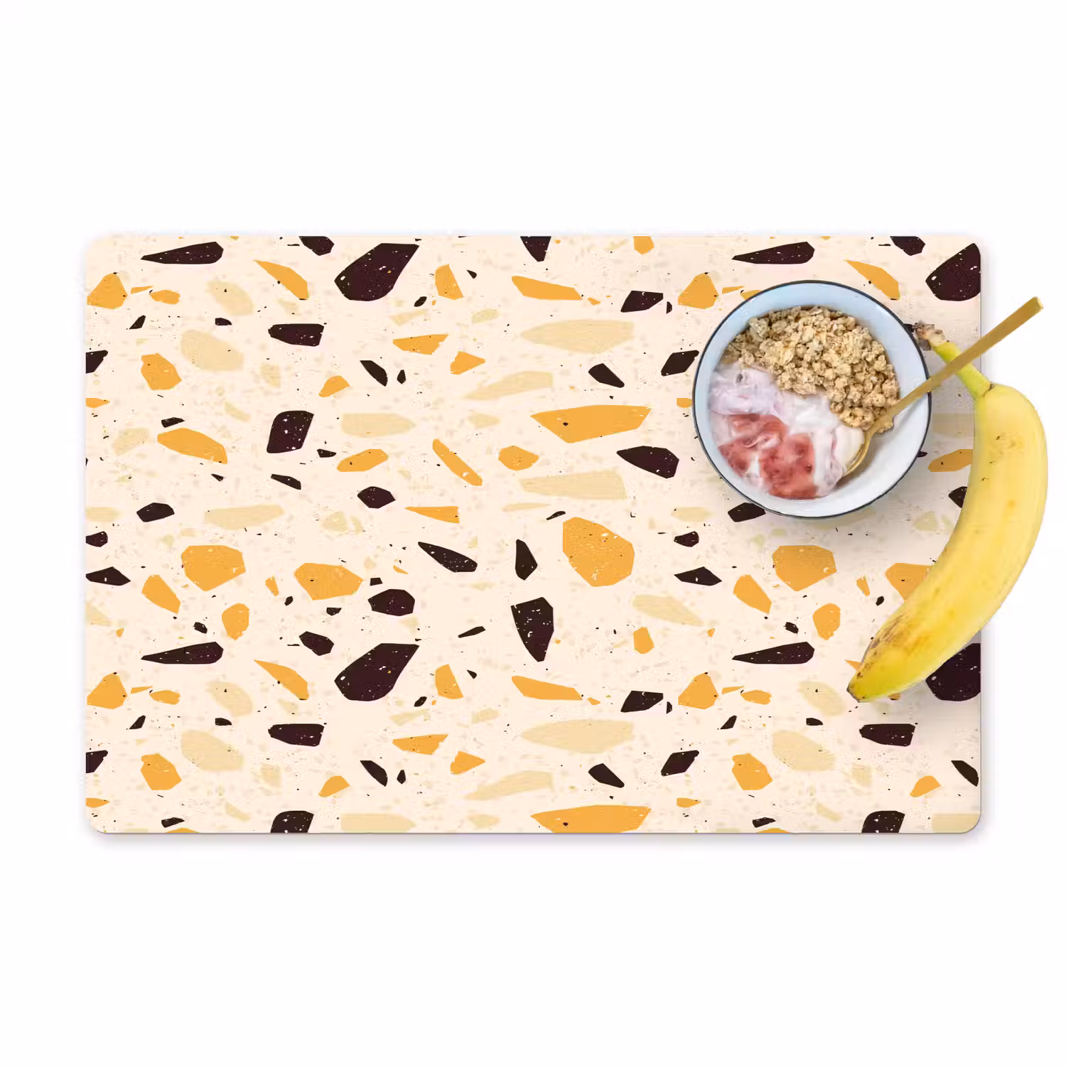 Terrazzo - Patroon - Geel - Placemat vinyl groot 368 -zzzproduct_Kitchenyeah-website