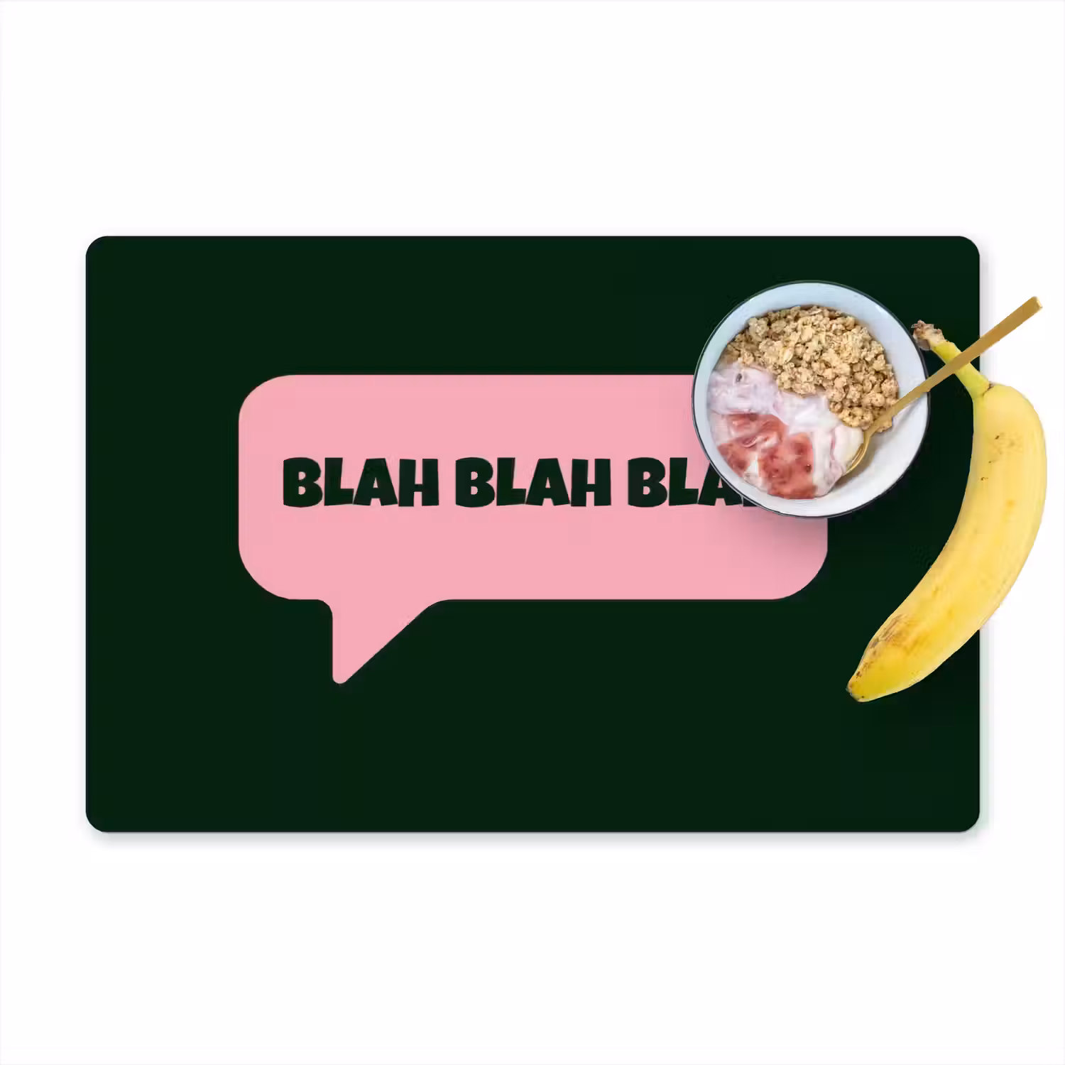 Tekstwolk - BLAH BLAH BLAH - Roze Placemat vinyl groot -zzzproduct_Kitchenyeah-website