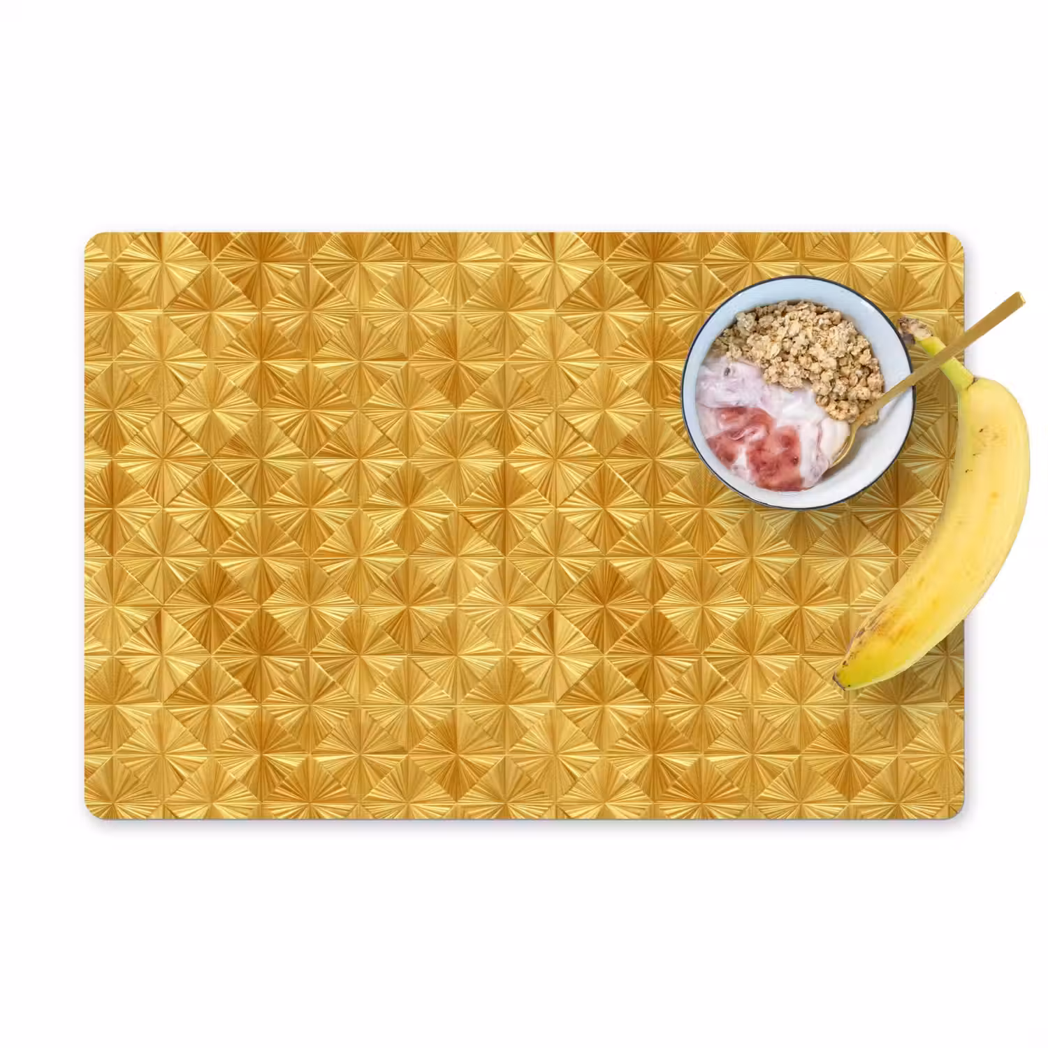 Tegels - Geometrisch - Reliëf - Goud Placemat vinyl groot 368 -zzzproduct_Kitchenyeah-website