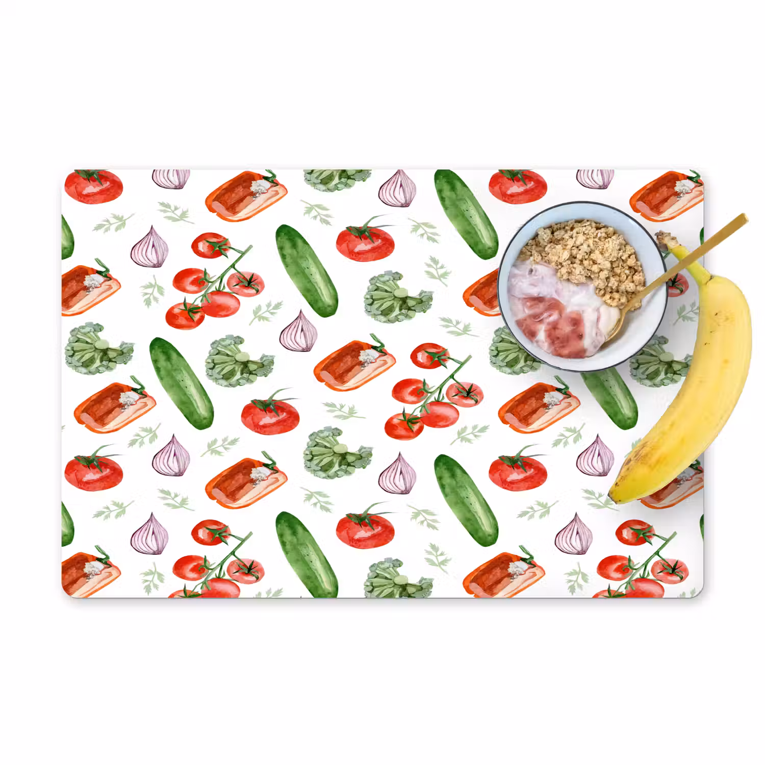Tomaat - Paprika - Komkommer - Patroon Placemat vinyl groot 368 -zzzproduct_Kitchenyeah-website