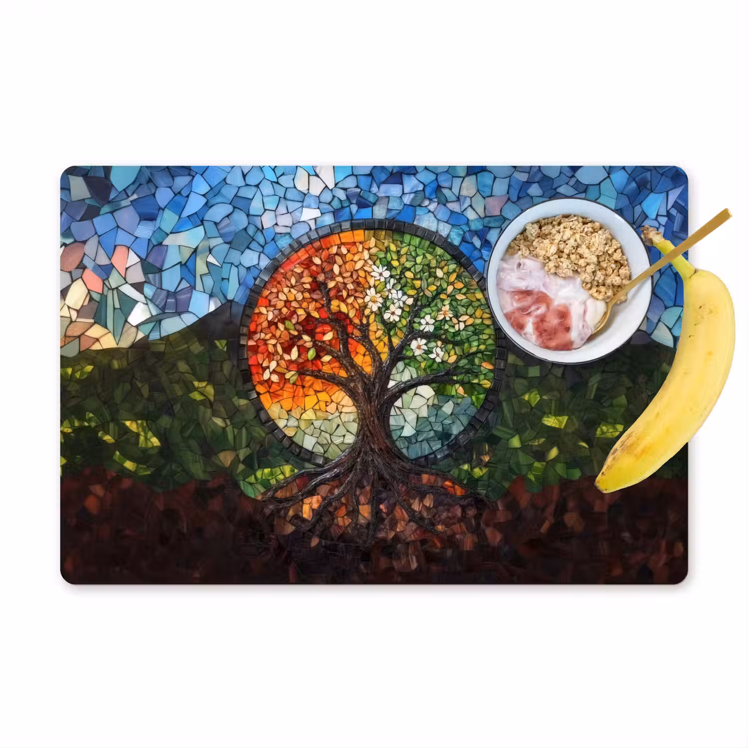 Boom - Seizoenen - Mozaïek - Bergen Placemat vinyl groot -zzzproduct_Kitchenyeah-website