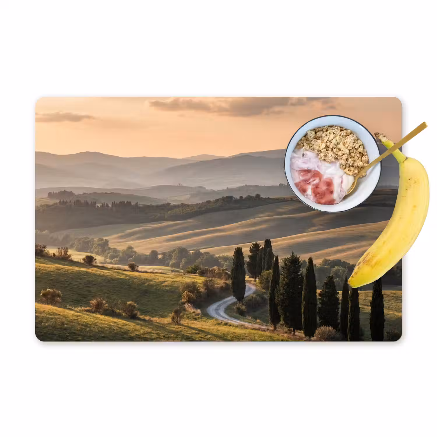 Toscaans - Landschap - Heuvels Placemat vinyl groot -zzzproduct_Kitchenyeah-website