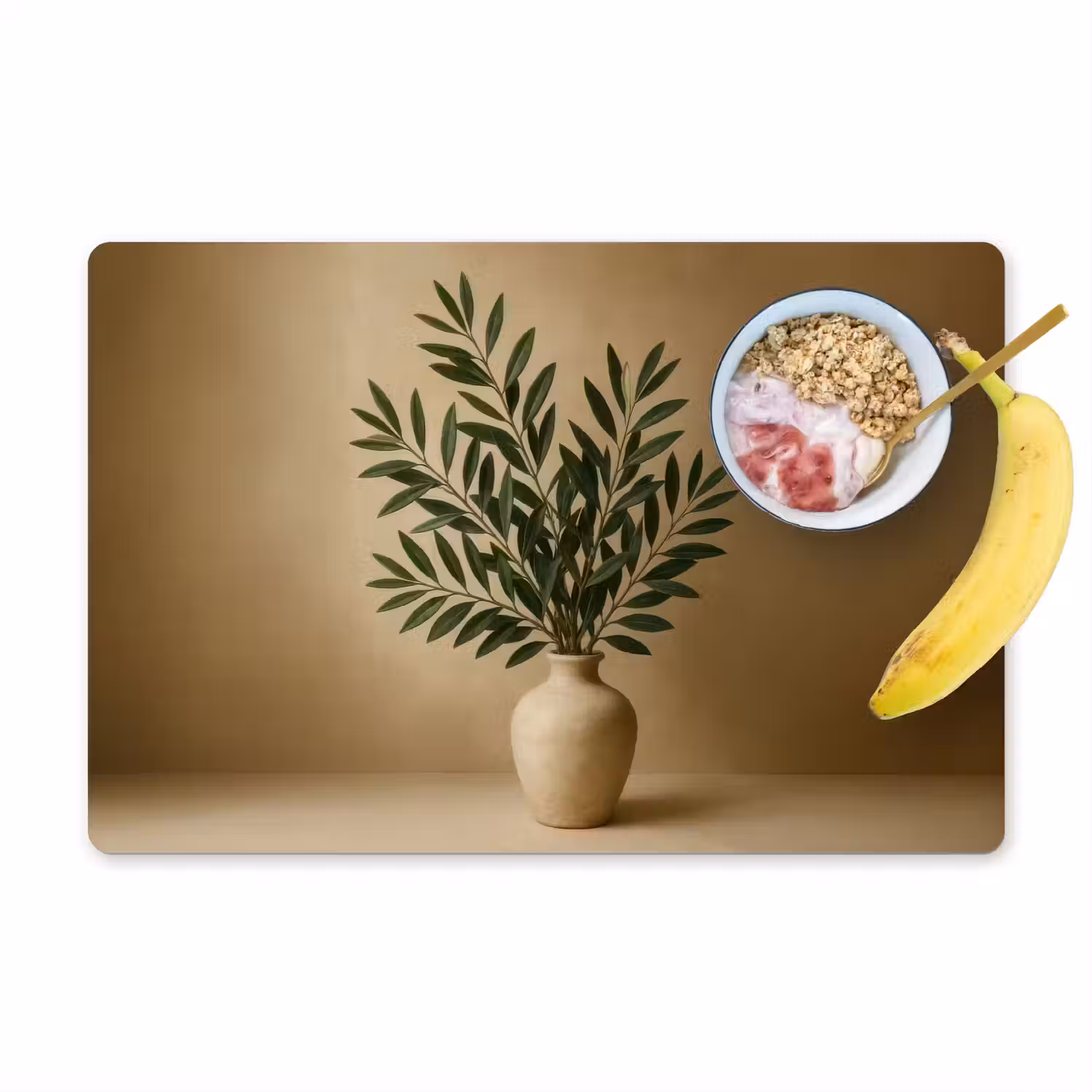 Vaas - Olijftakken - Bladeren - Beige Placemat vinyl groot -zzzproduct_Kitchenyeah-website