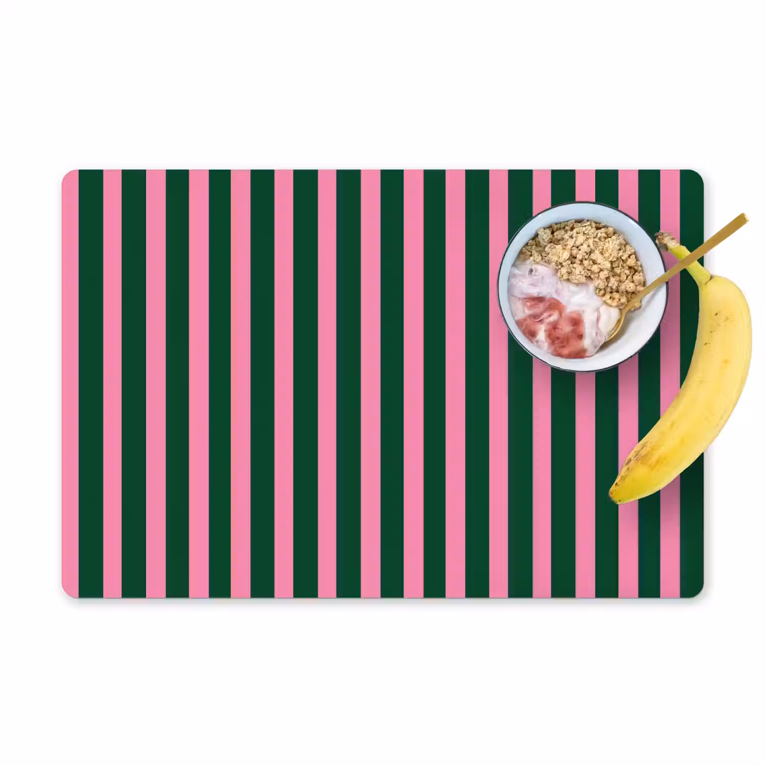 Verticale strepen - Groen - Roze Placemat vinyl groot 368 -zzzproduct_Kitchenyeah-website