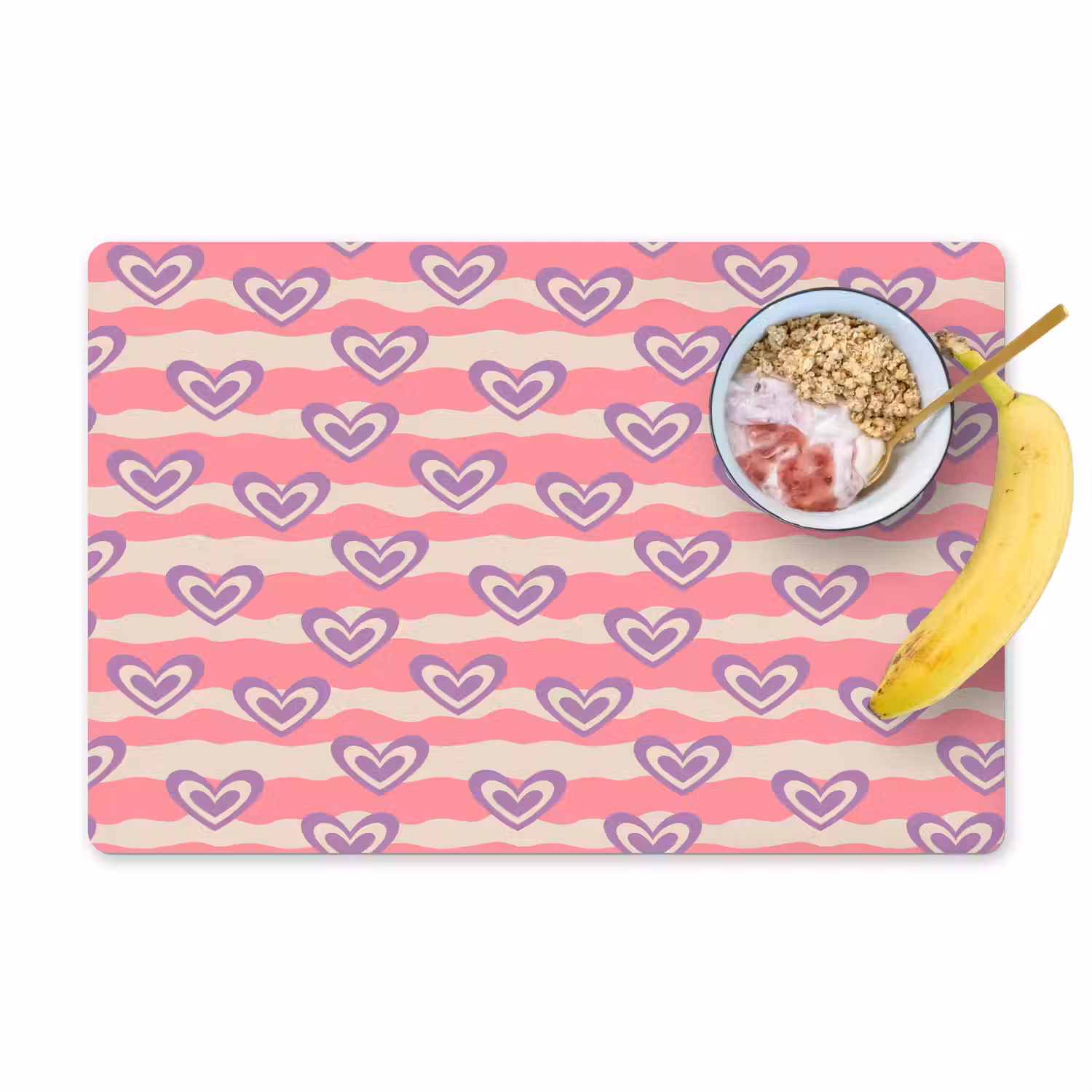 Golven - Patroon - Hartjes - Retro Placemat vinyl groot 368 -zzzproduct_Kitchenyeah-website