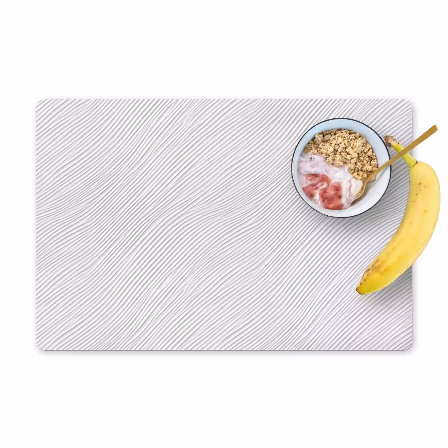 Golven - Ribbels - Wit Placemat vinyl groot 368 -zzzproduct_Kitchenyeah-website