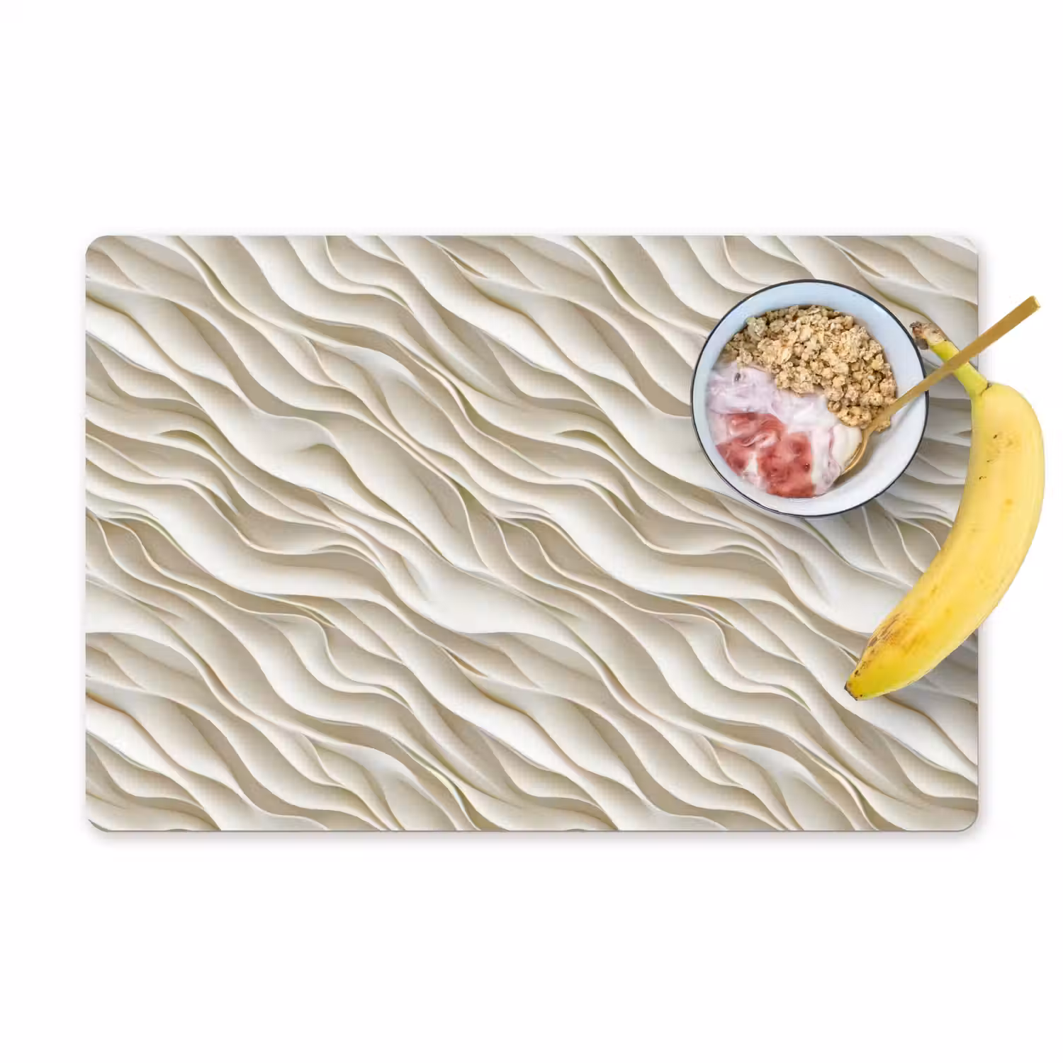 Golven - Wit - Minimalistisch Placemat vinyl groot 368 -zzzproduct_Kitchenyeah-website