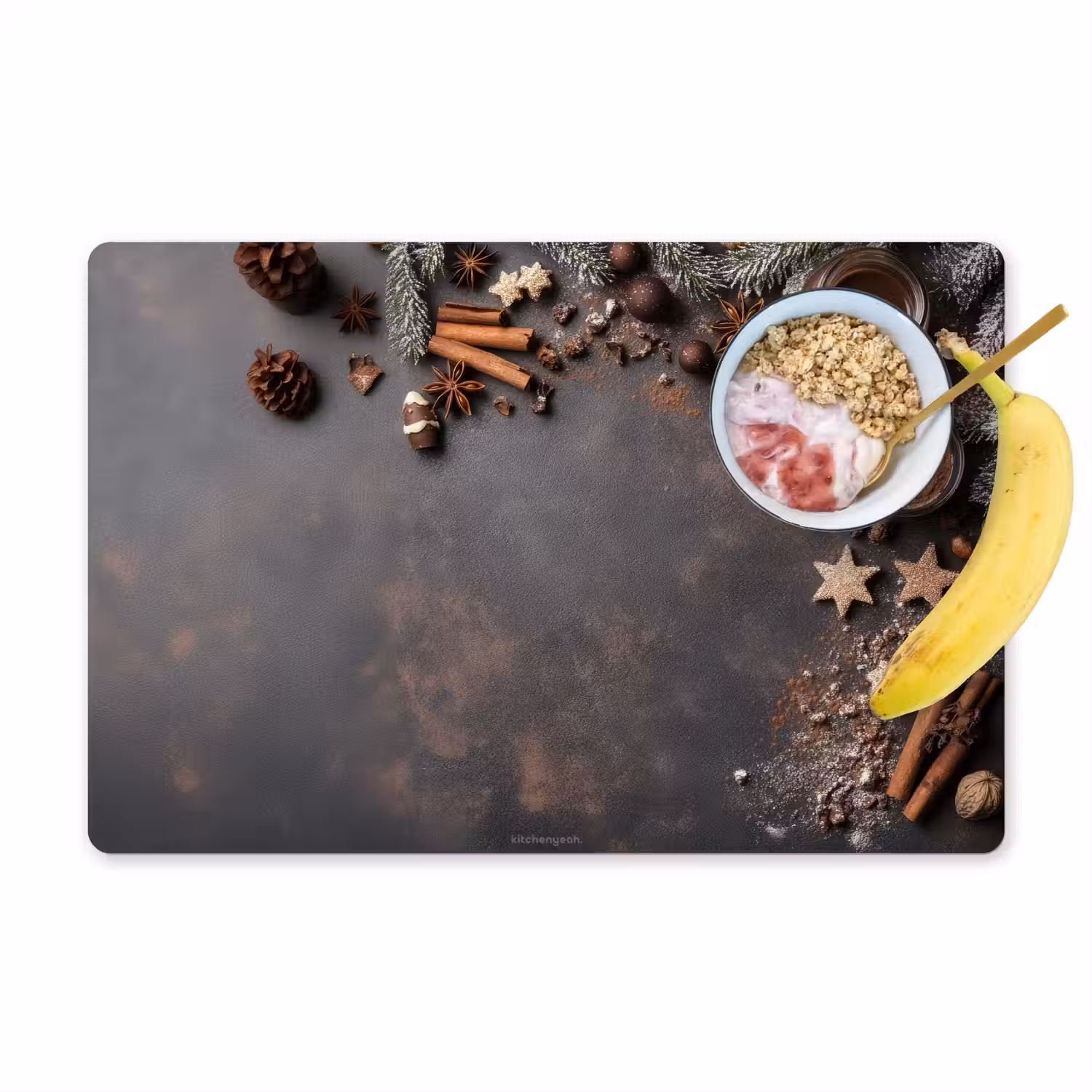 Winter - Kerst - Specerijen - Beton Placemat vinyl groot -zzzproduct_Kitchenyeah-website