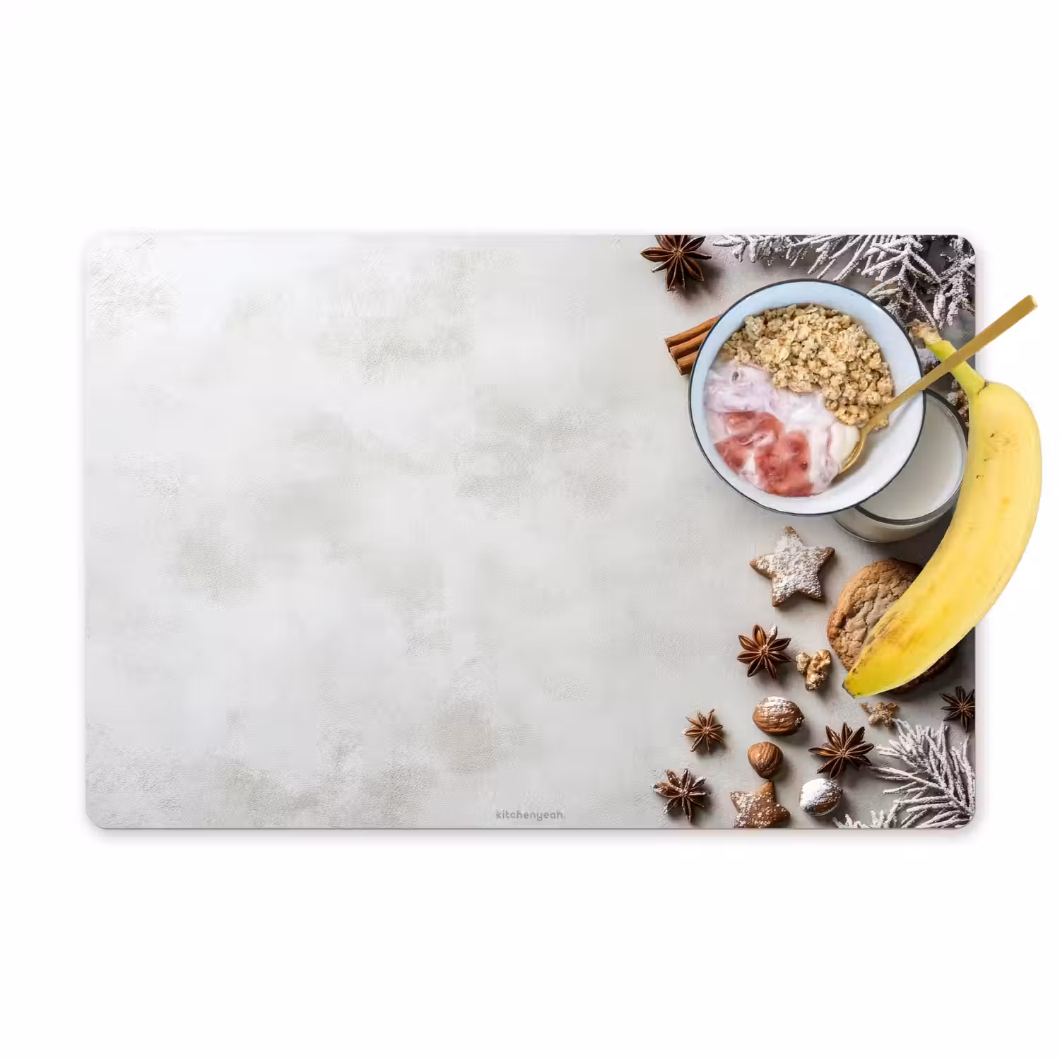Winter - Kerst - Specerijen - Wit Placemat vinyl groot -zzzproduct_Kitchenyeah-website