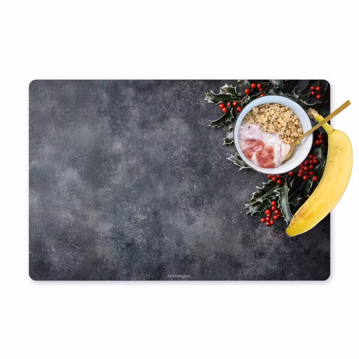 Winter - Hulst - Kerst - Beton Placemat vinyl groot -zzzproduct_Kitchenyeah-website