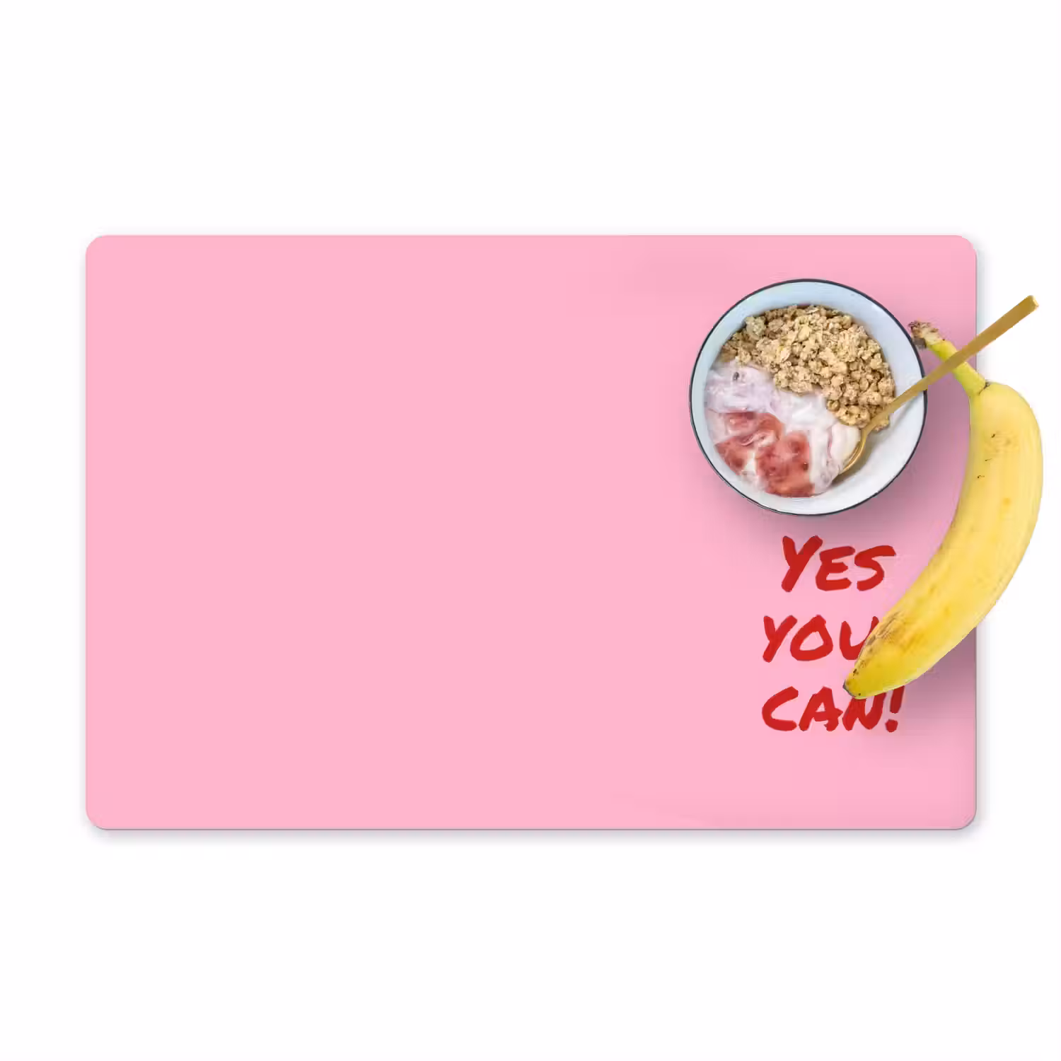 Yes you can do it - Rood - Roze Placemat vinyl groot -zzzproduct_Kitchenyeah-website