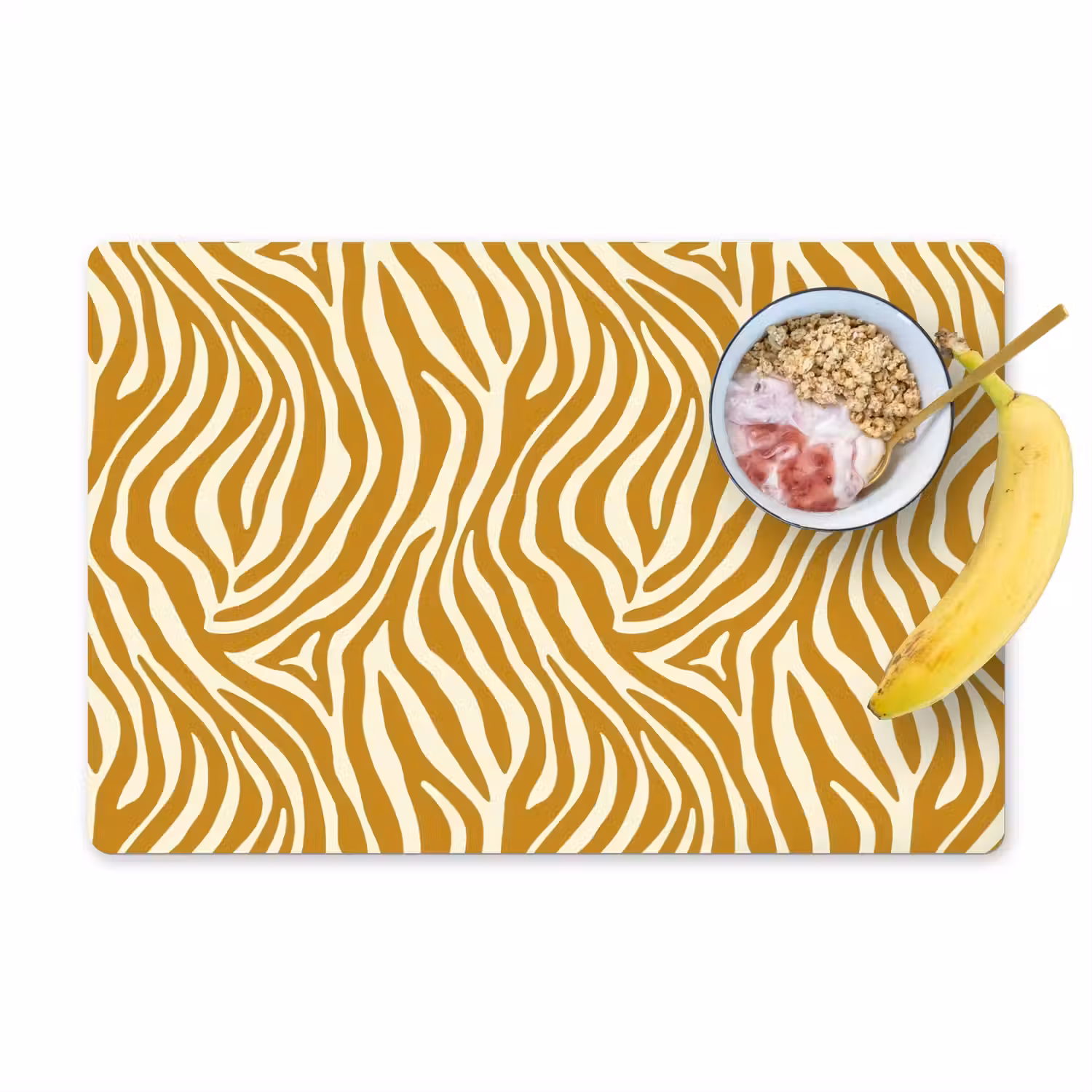 Zebra - Klassiek - Oker - Geel Placemat vinyl groot 368 -zzzproduct_Kitchenyeah-website