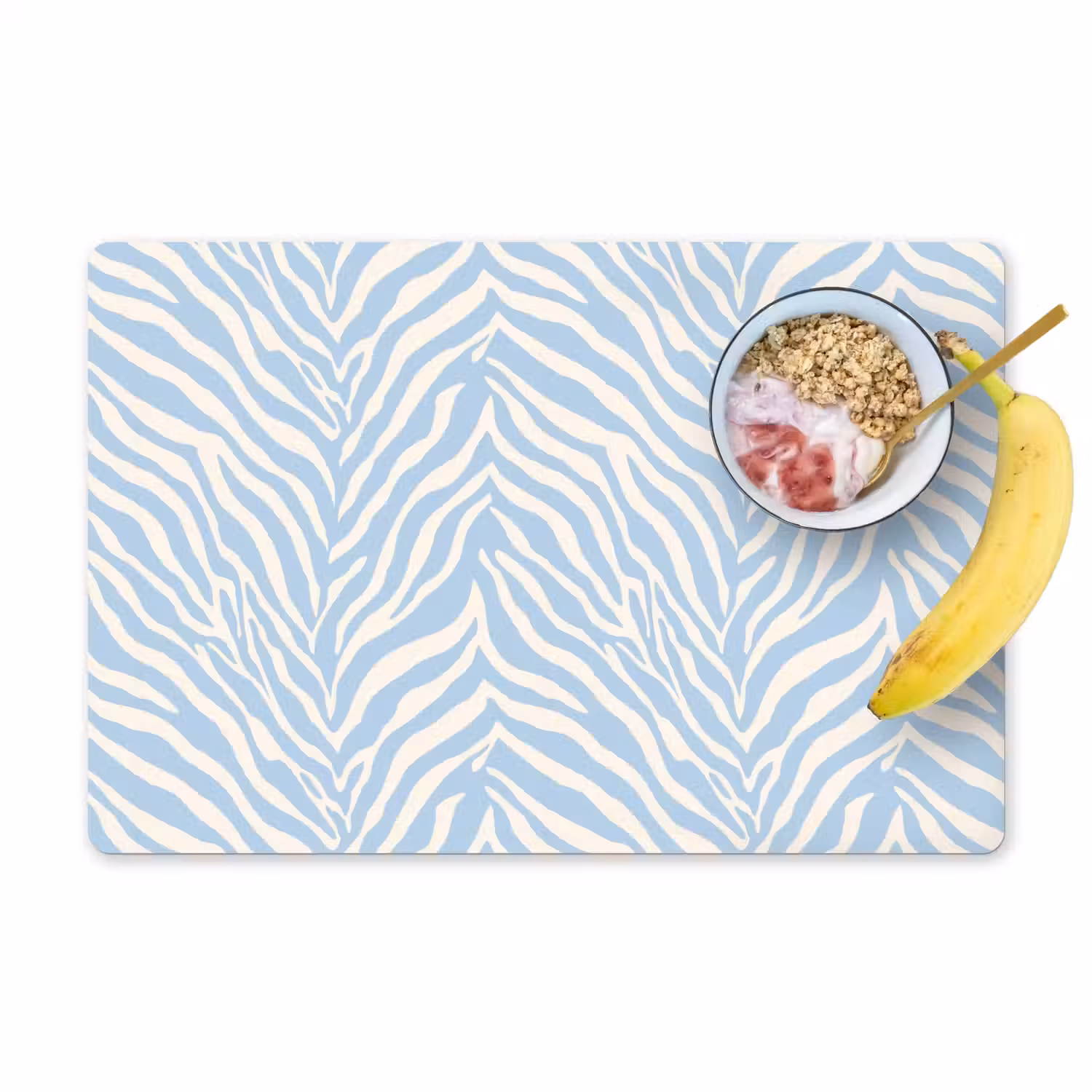 Zebra - Motief - Blauw - Wit Placemat vinyl groot 368 -zzzproduct_Kitchenyeah-website