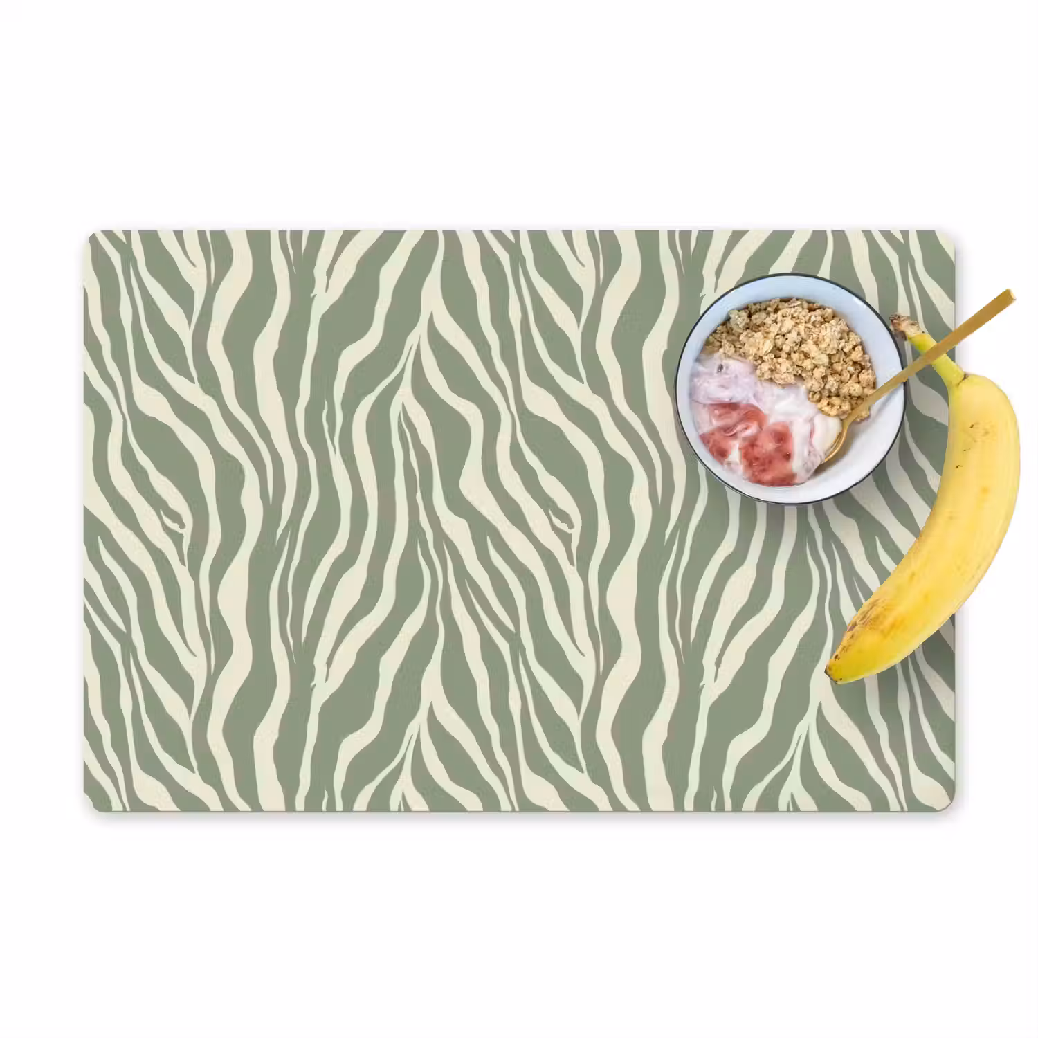 Zebra - Motief - Groen Placemat vinyl groot 368 -zzzproduct_Kitchenyeah-website