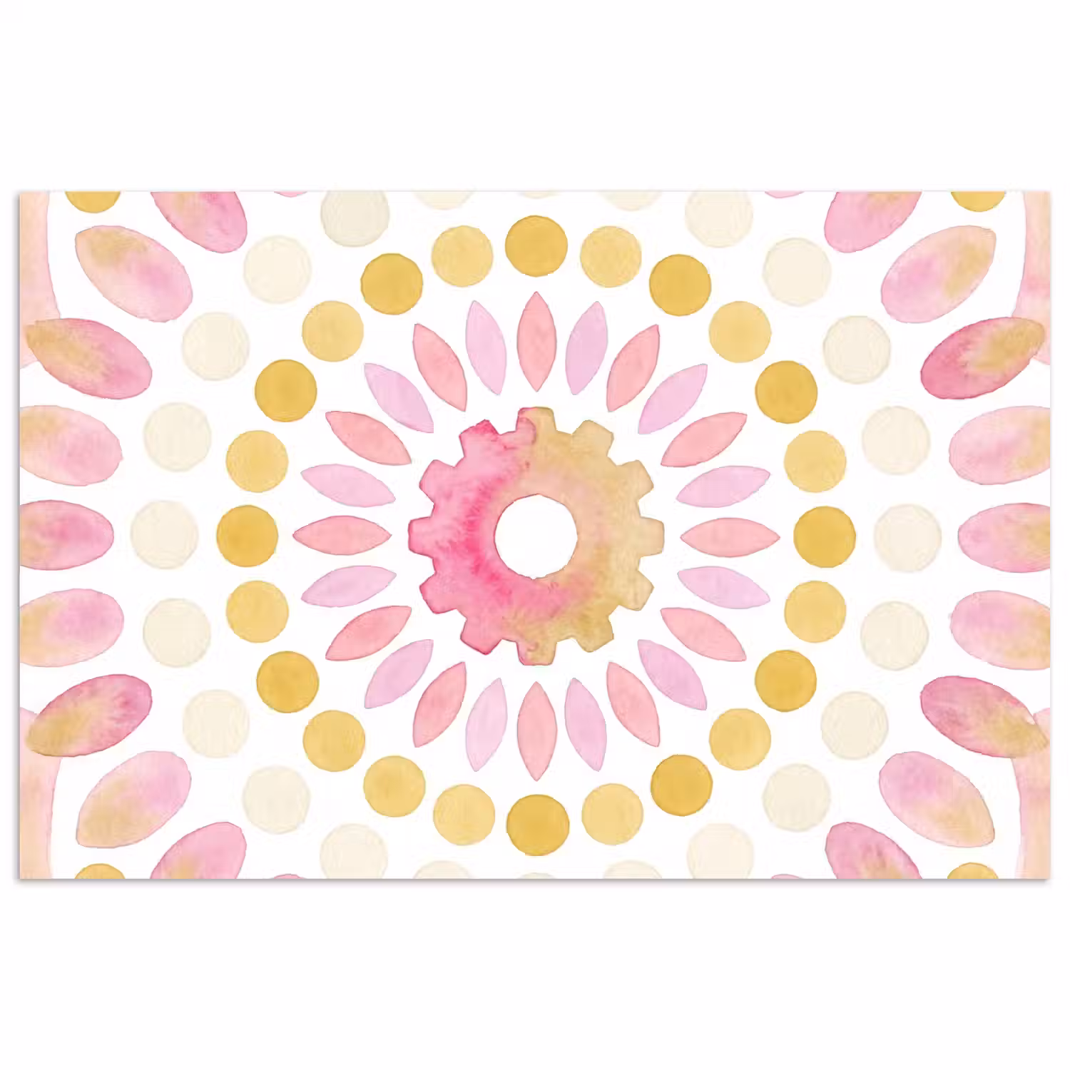 Abstract - Mandala - Kunst - Modern - Roze poster papier klein -3d