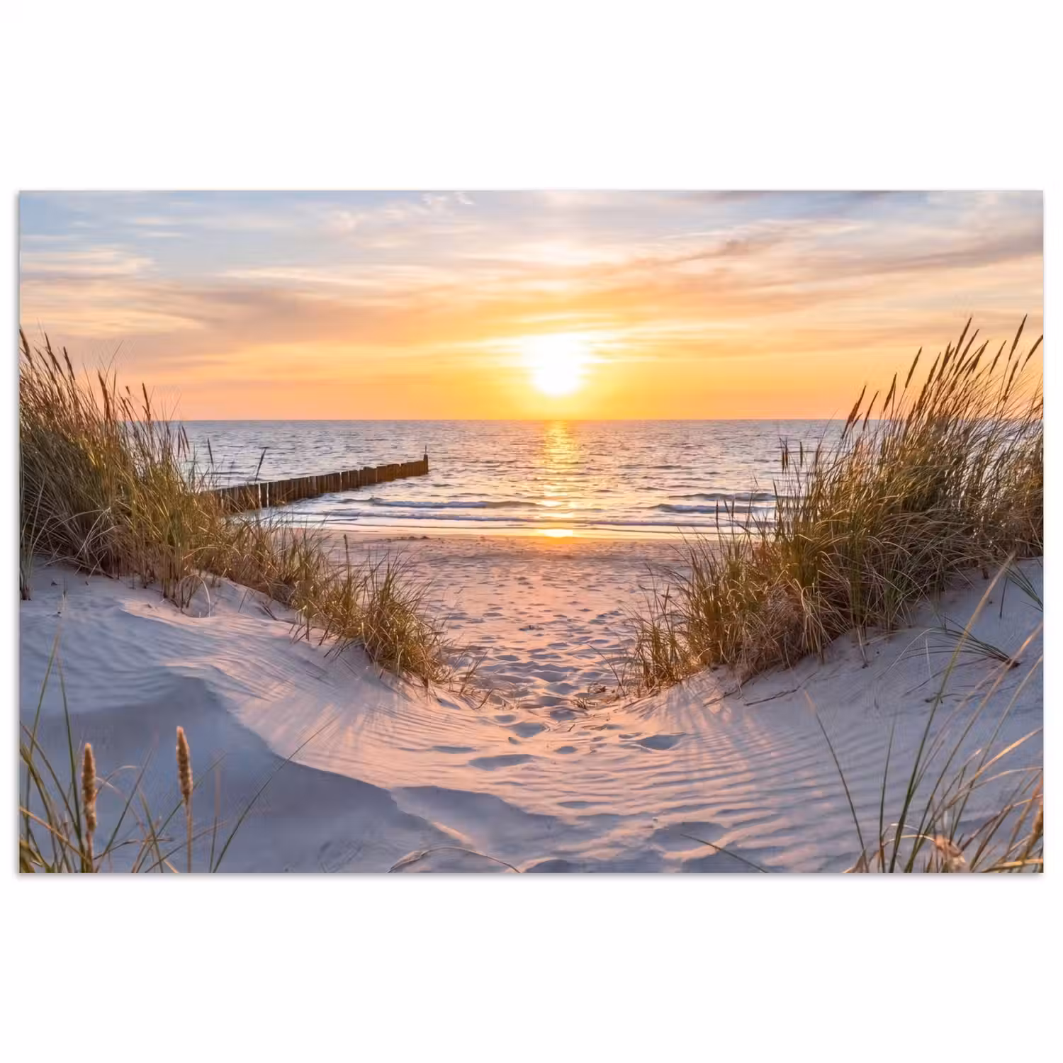 Strand - Zonsondergang - Natuur - Landschap poster papier klein -3d