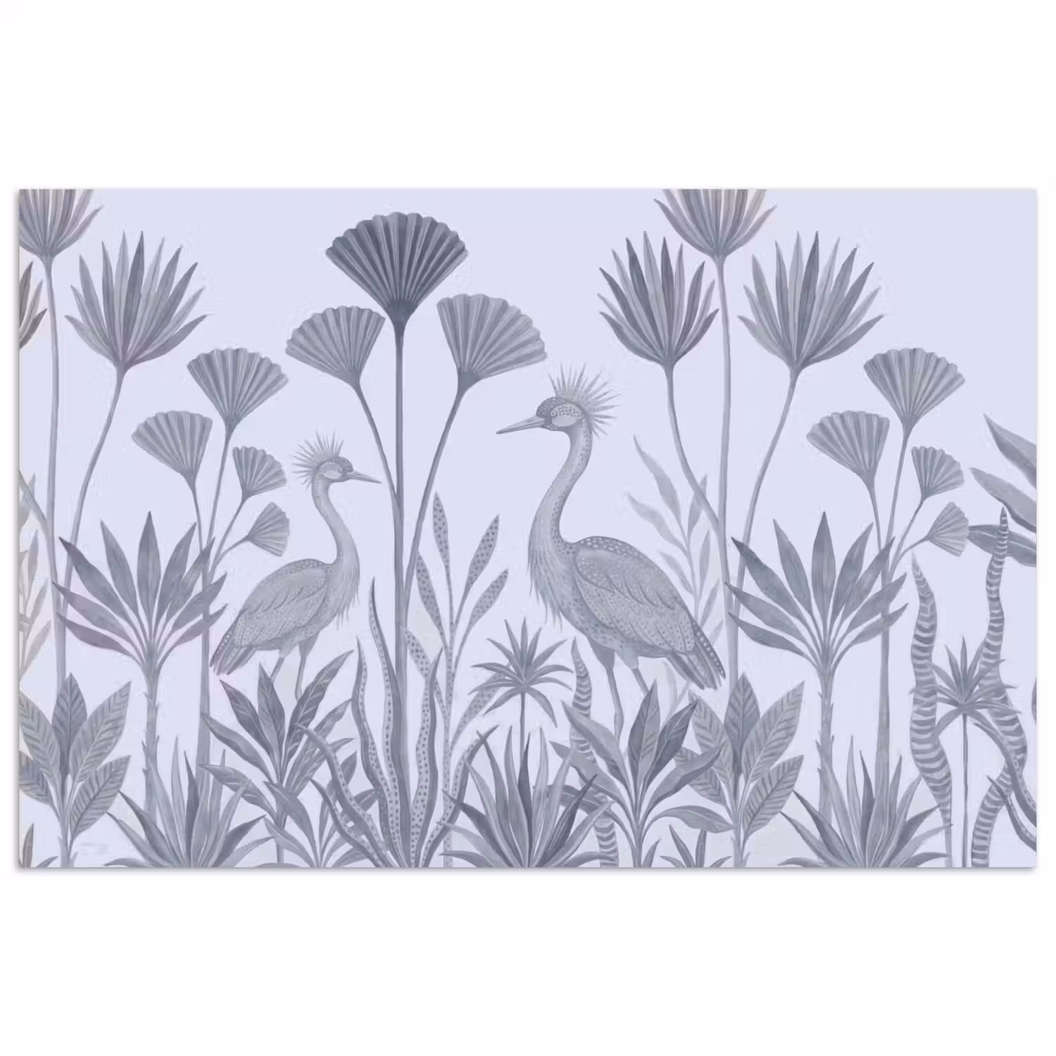 Vogel - Tropisch - Illustratie - Blauwgrijs - Natuur poster papier klein -3d