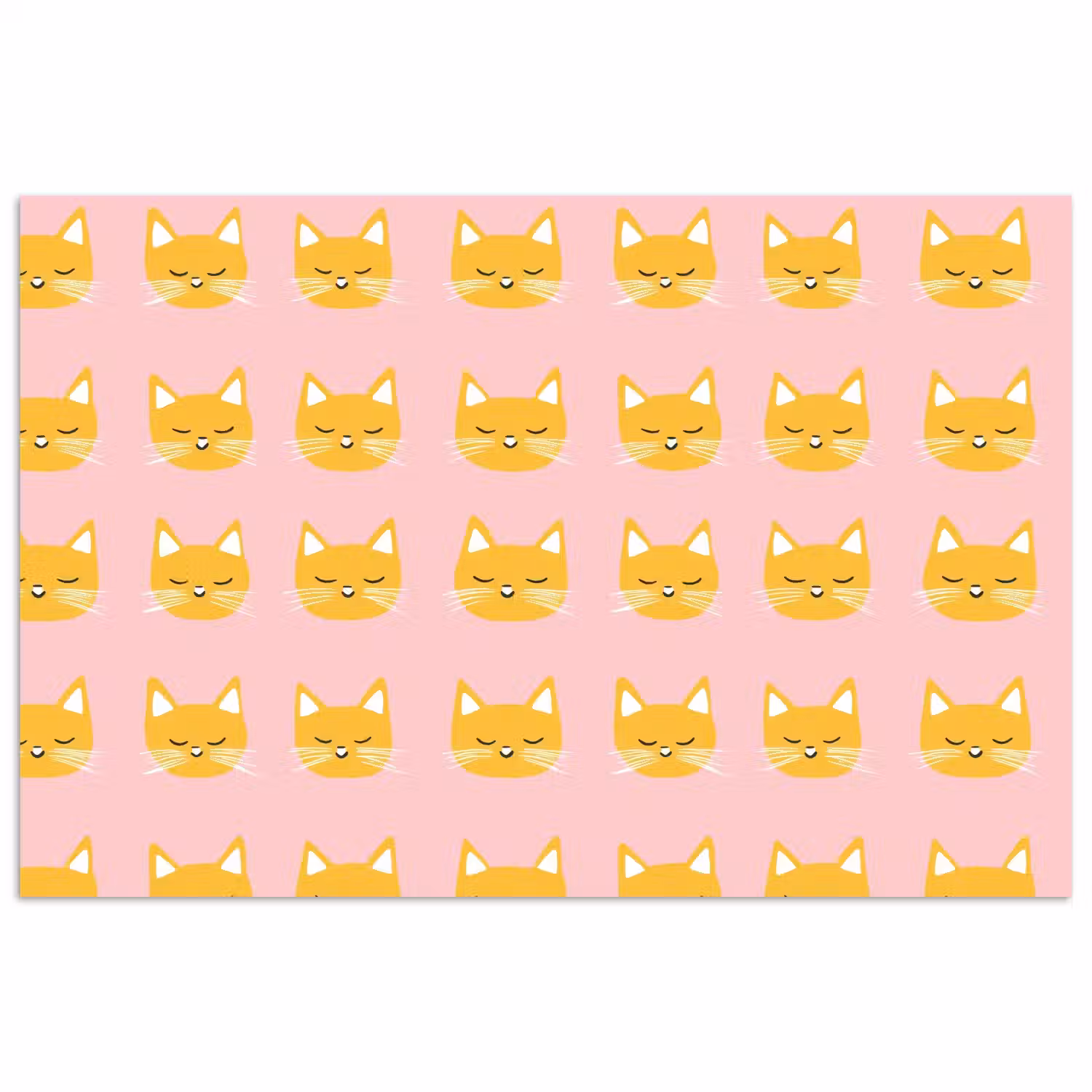 Katten - Patroon - Roze poster papier klein 62 -3d