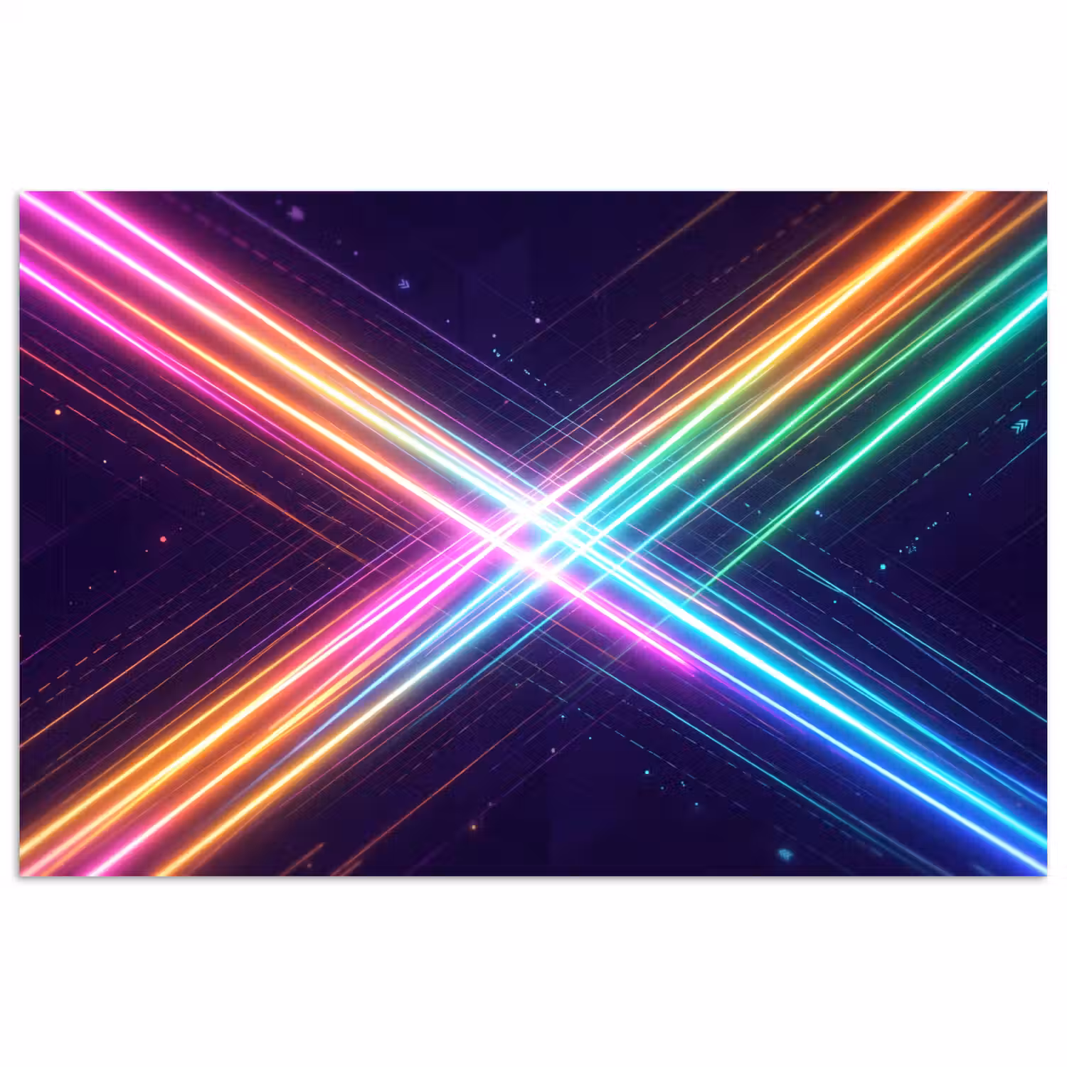 Kruisen - Lasterstralen - Neon poster papier klein -3d