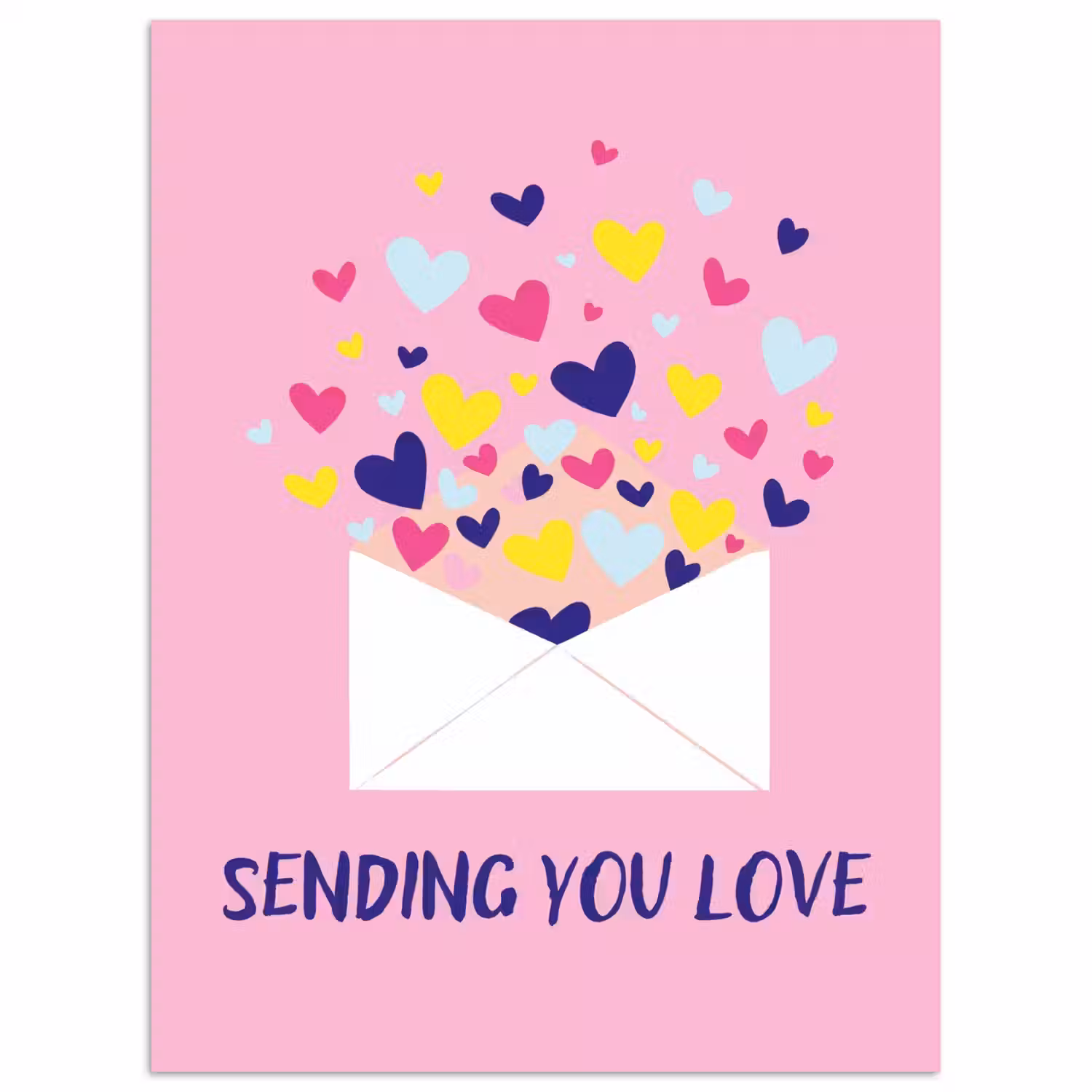 Envelop - Love - Hartjes - Valentijn poster papier klein -3d
