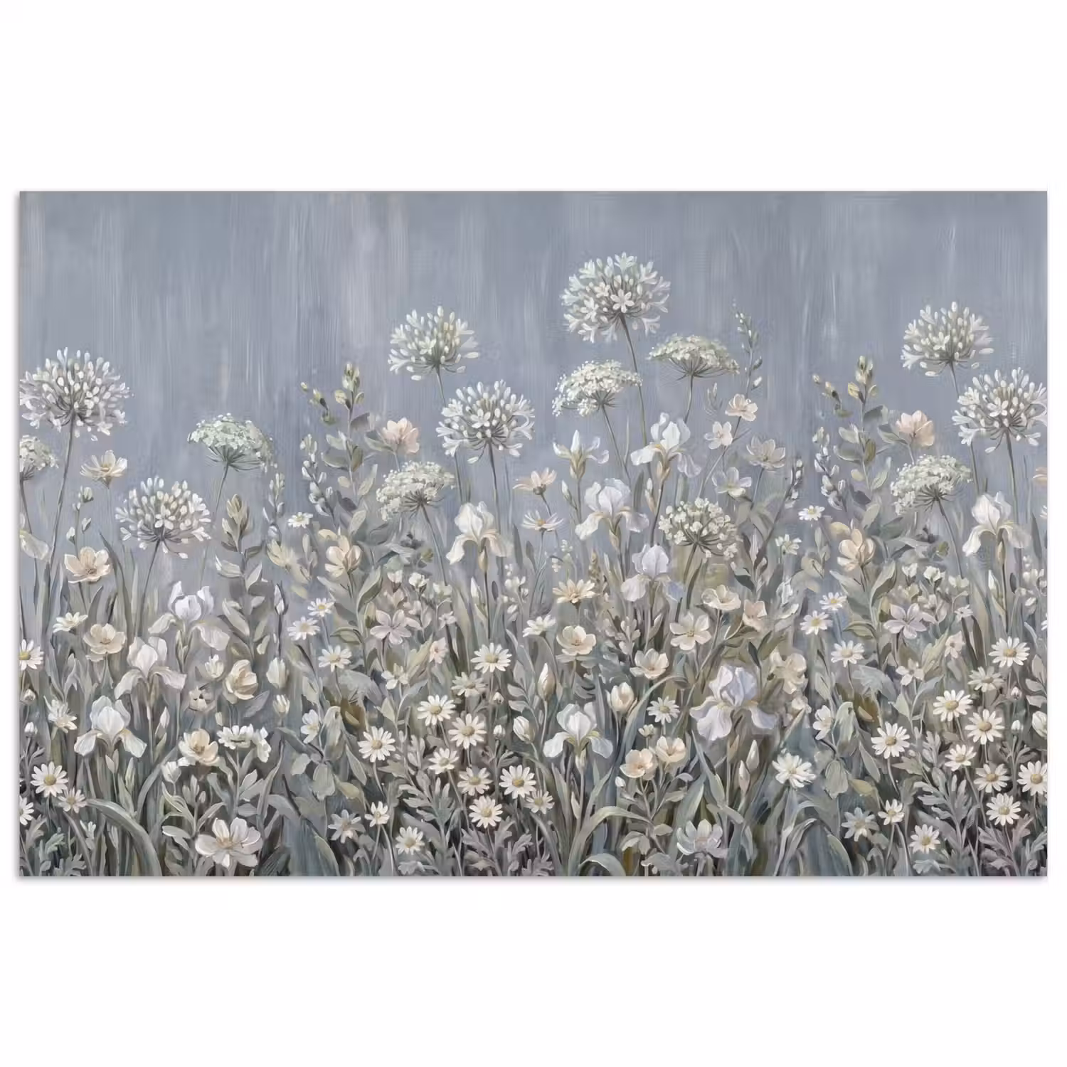 Bloemen - Botanisch - Blauw poster papier klein -3d