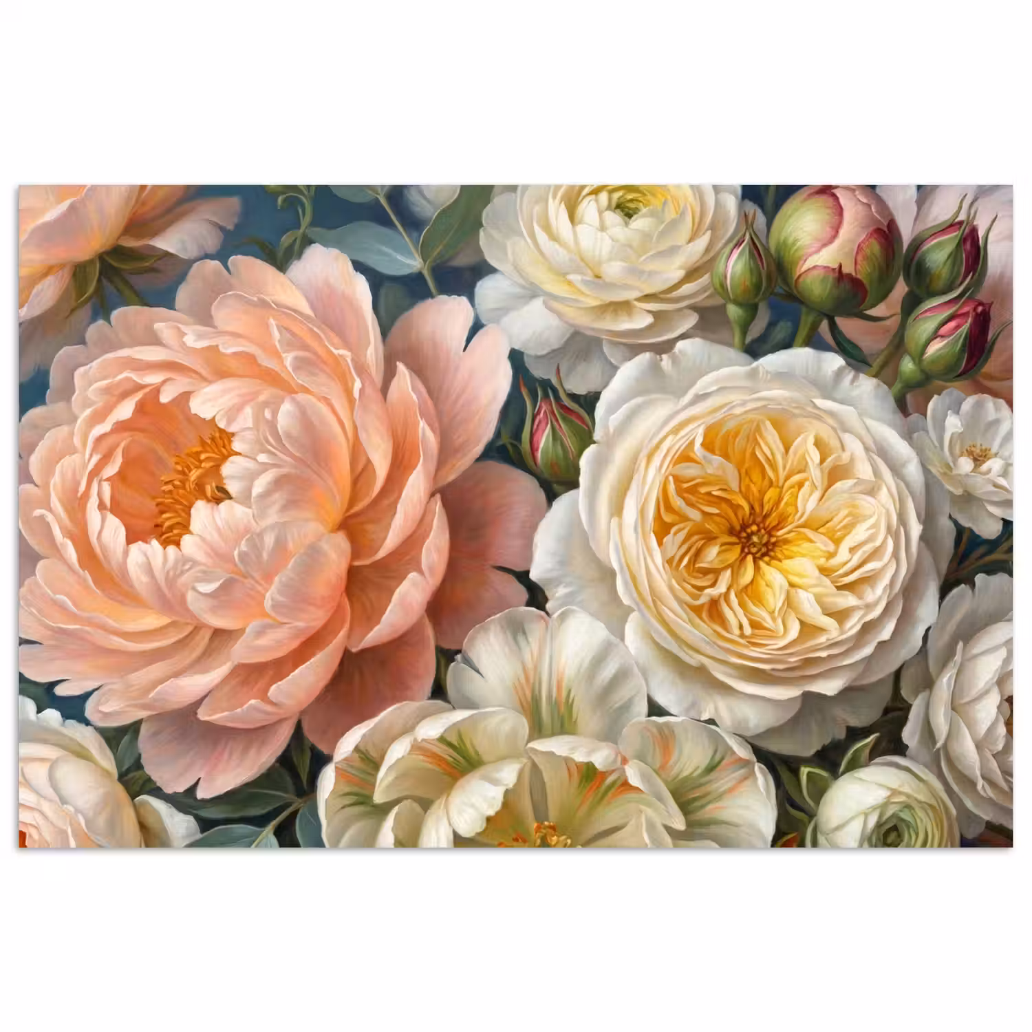 Bloemen - Boeket - Natuur - Klassiek - Kleurrijk poster papier klein -3d
