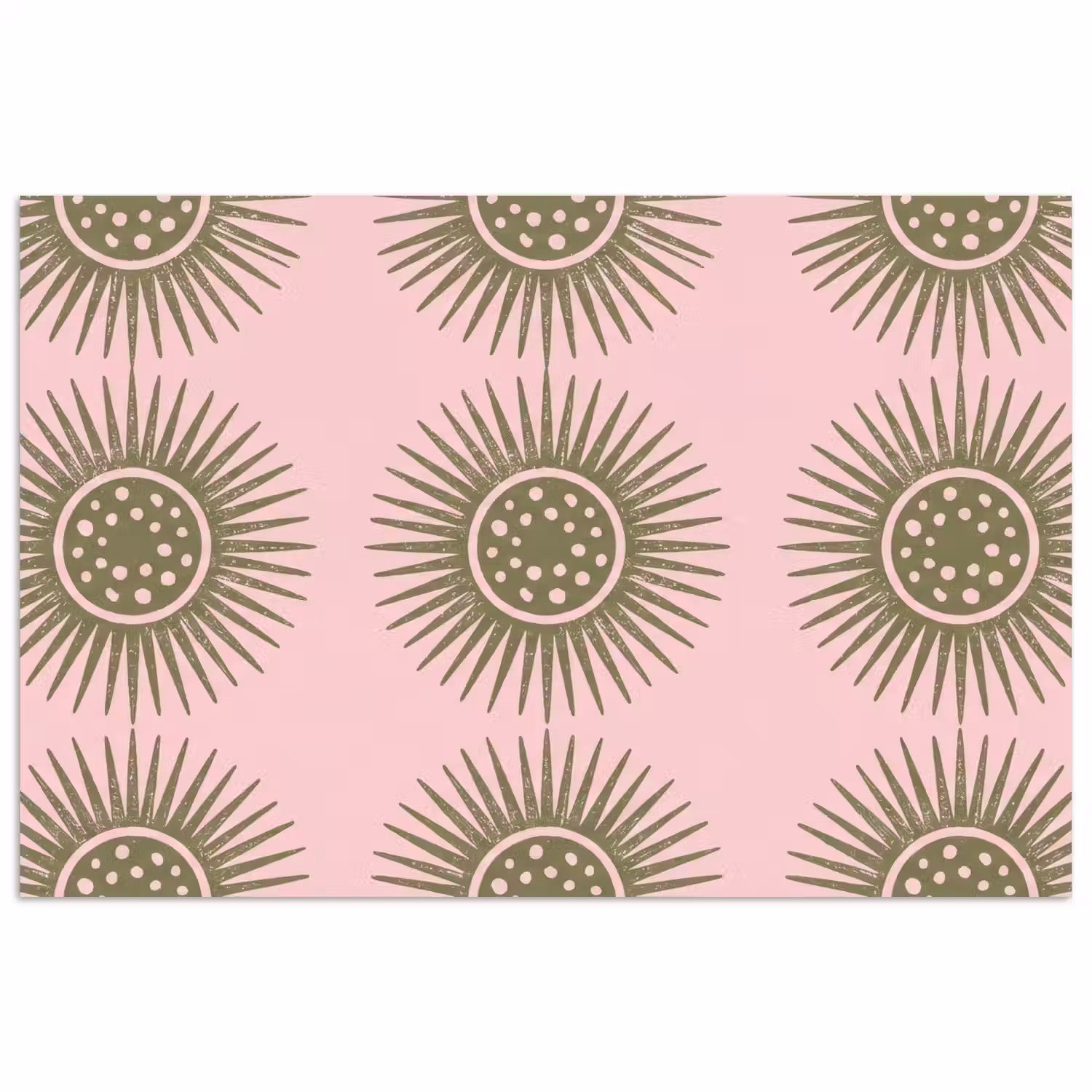 Bloemen - Patroon - Abstract - Roze - Groen poster papier klein -3d