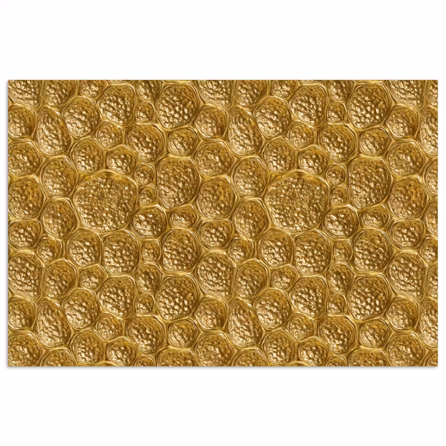 Gehamerd - Mozaïek - Antiek - Goud poster papier klein 62 -3d