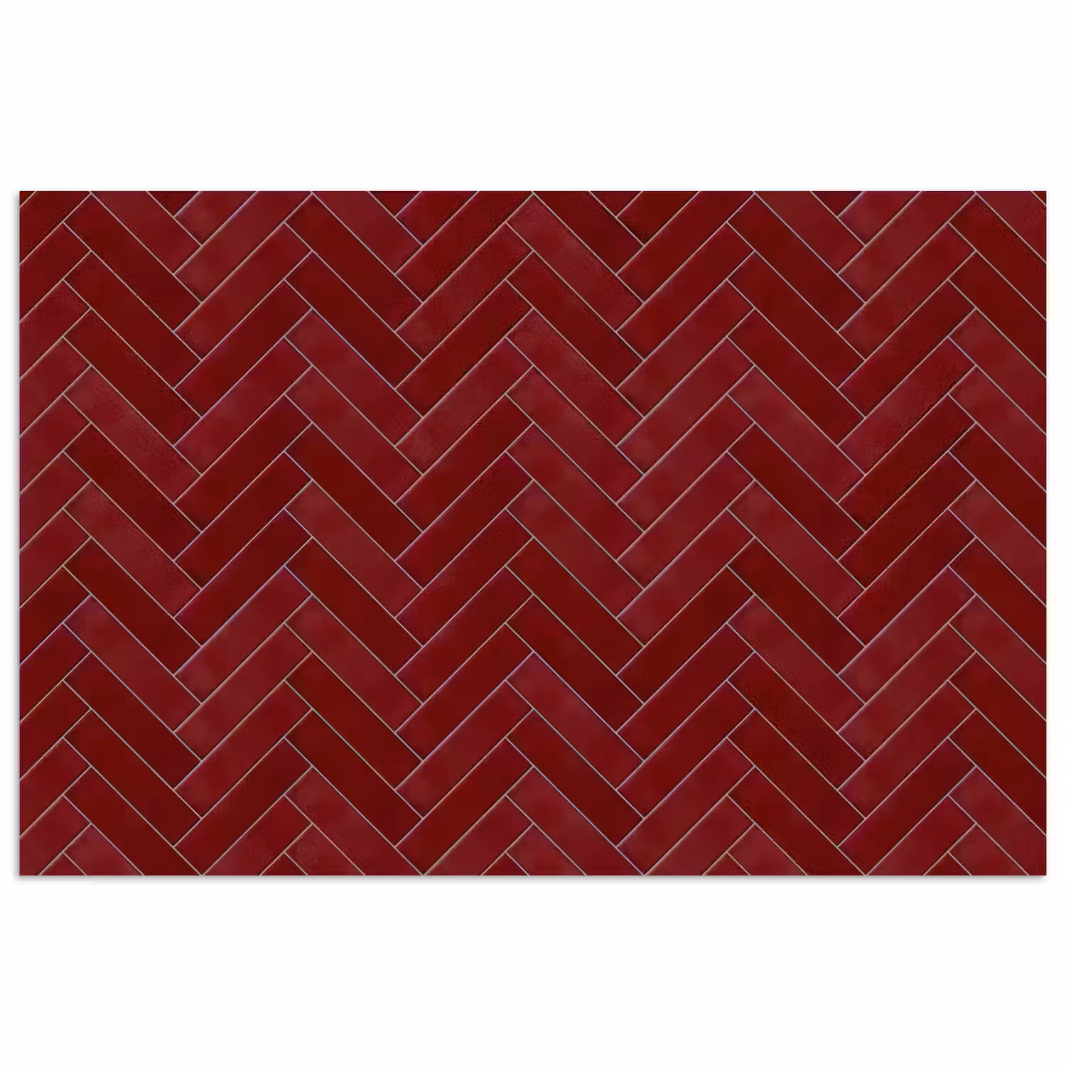 Visgraat - Wandtegel - Bordeaux - Rood poster papier klein 62 -3d