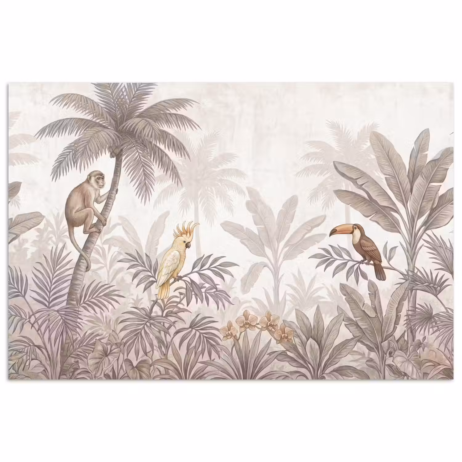 Jungle - Dieren - Palmbomen poster papier klein -3d