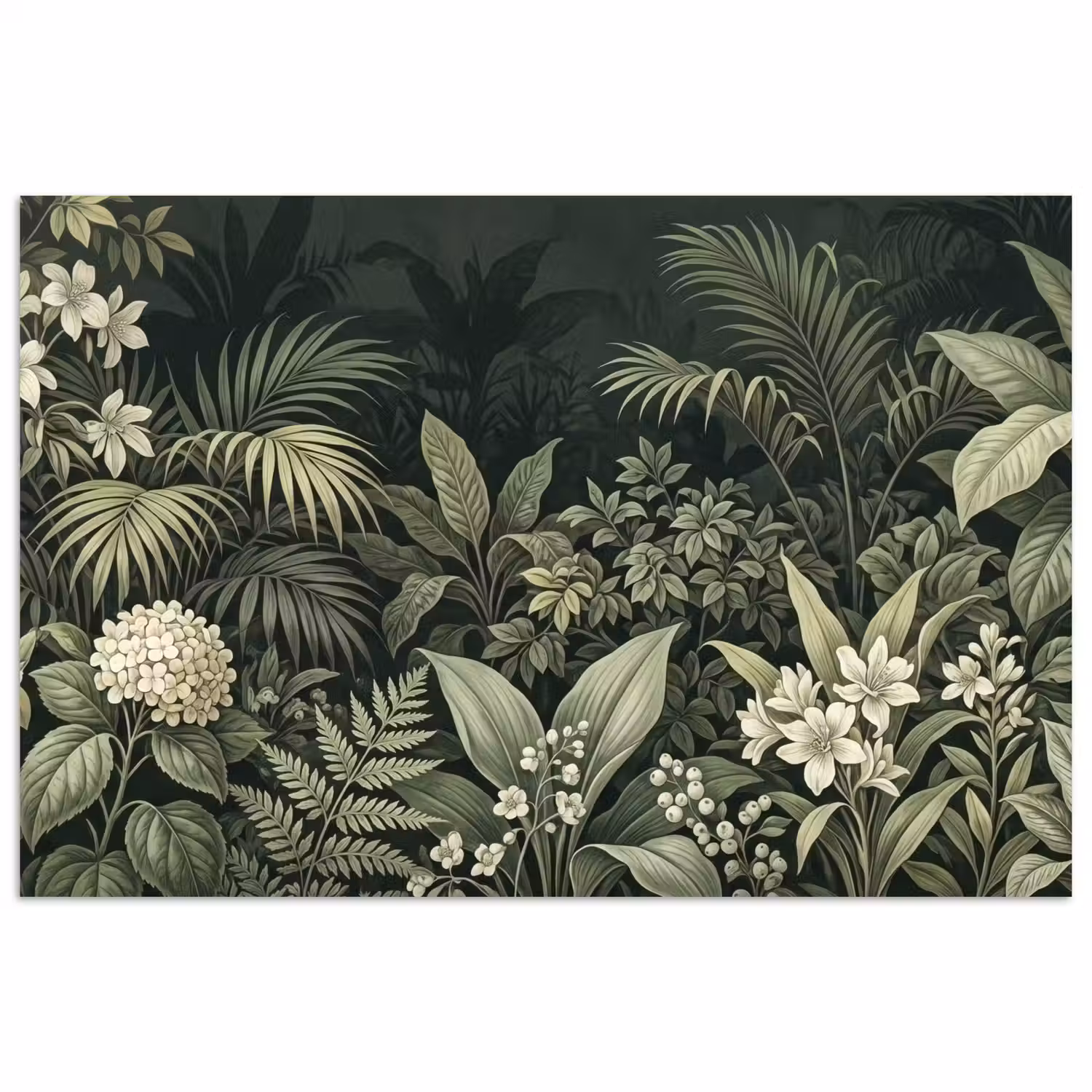 Jungle - Bladeren - Botanisch - Groen poster papier klein -3d