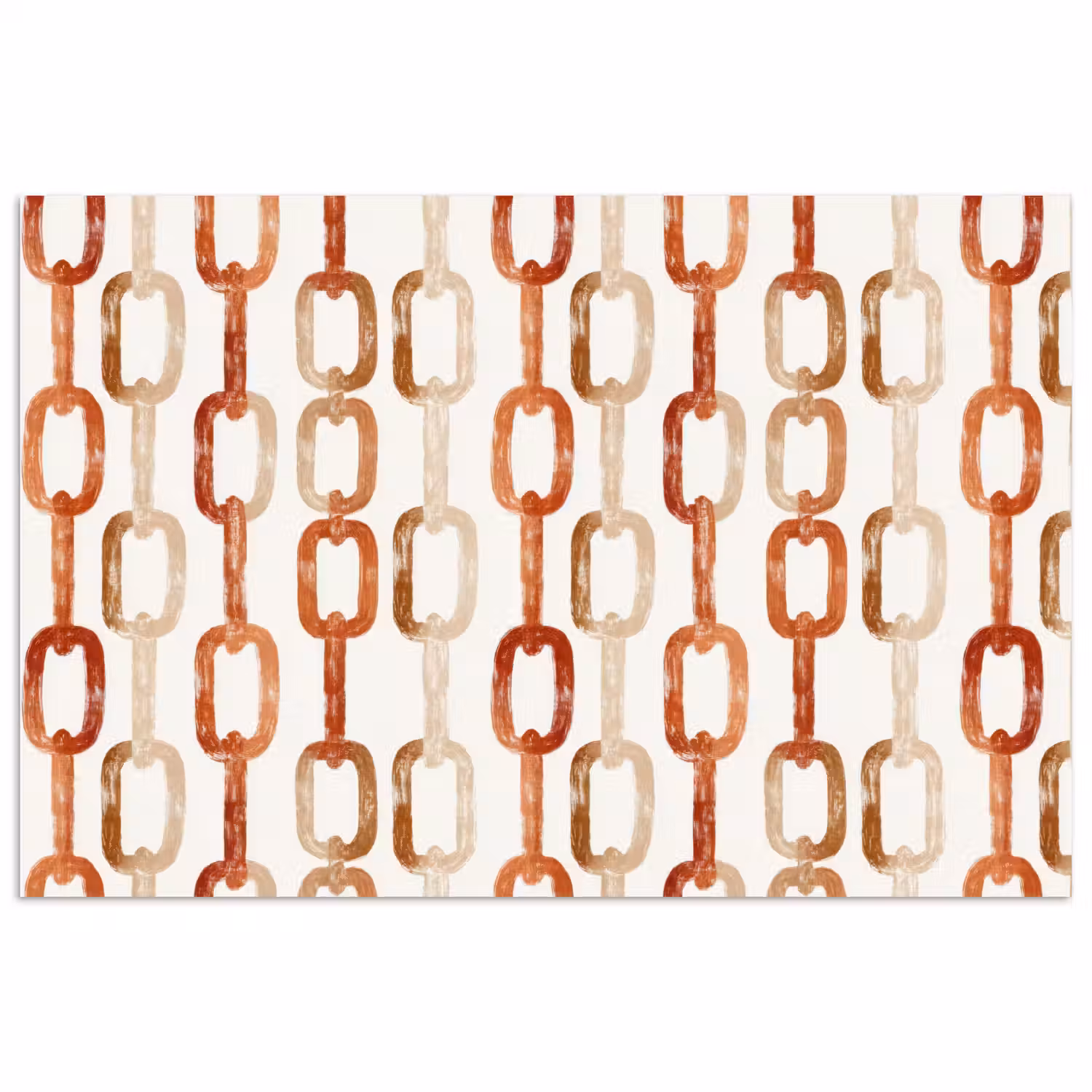 Schakels - Patroon - Aquarel - Terracotta poster papier klein 62 -3d