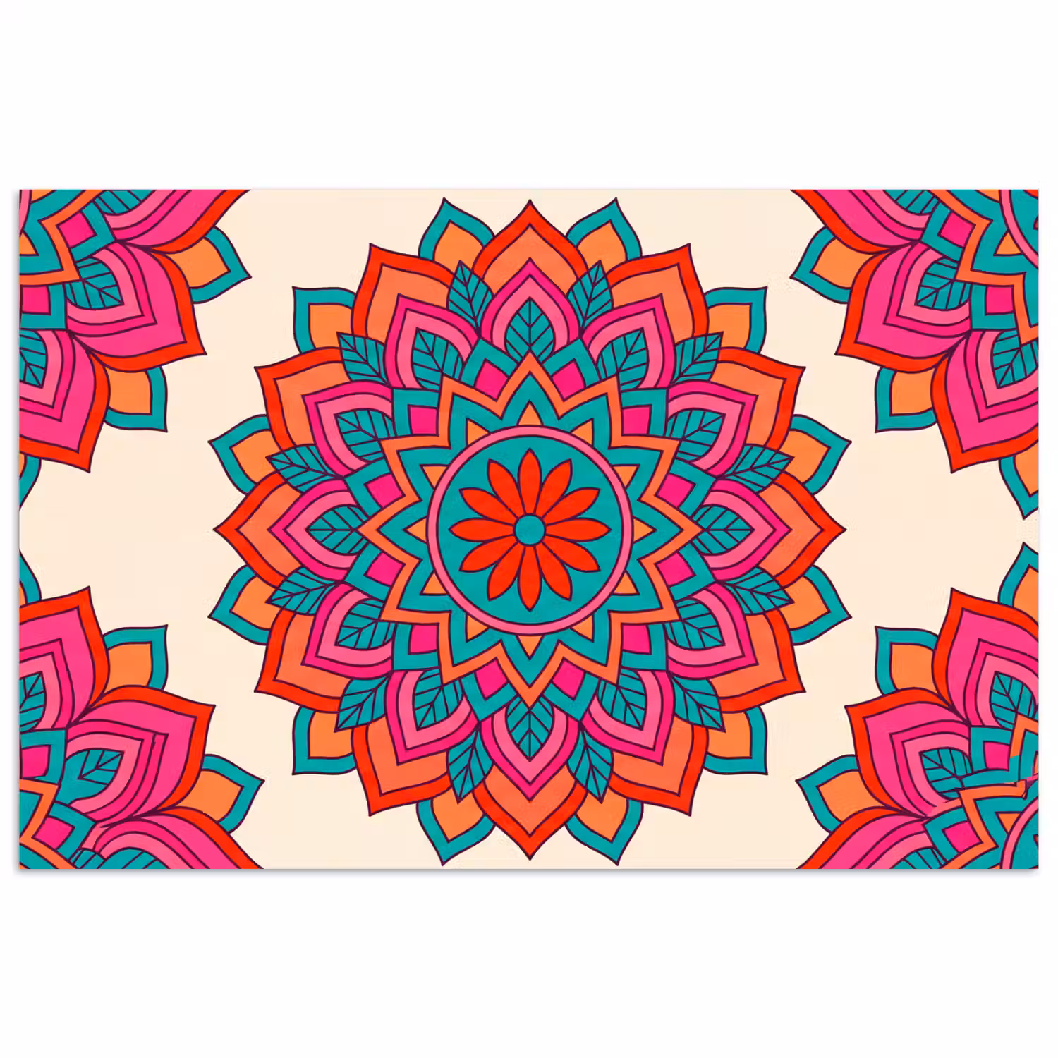 Mandala - Patroon - Abstract - Kleurrijk - Modern poster papier klein -3d
