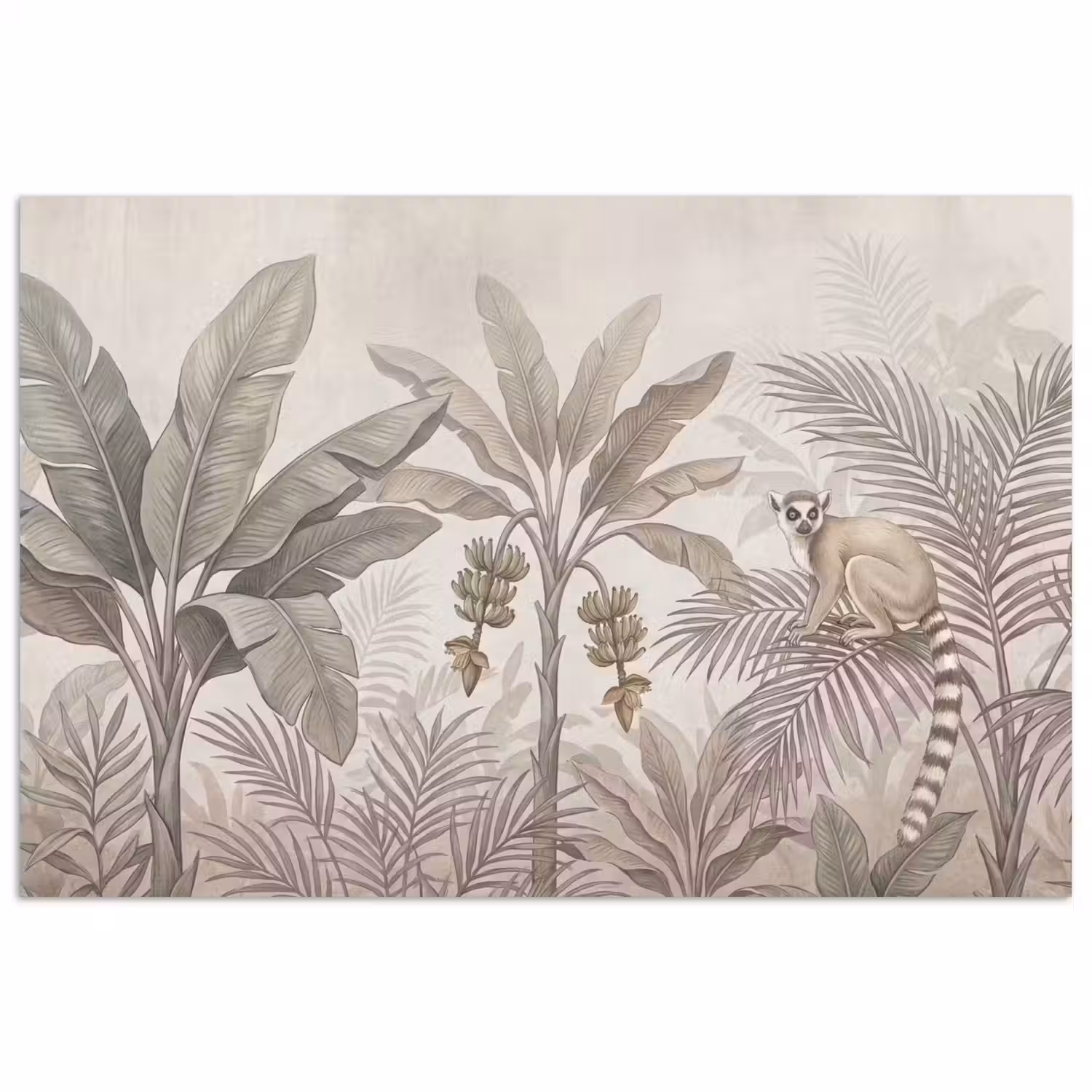 Natuur - Jungle - Ringstaartmaki - Bruin poster papier klein -3d
