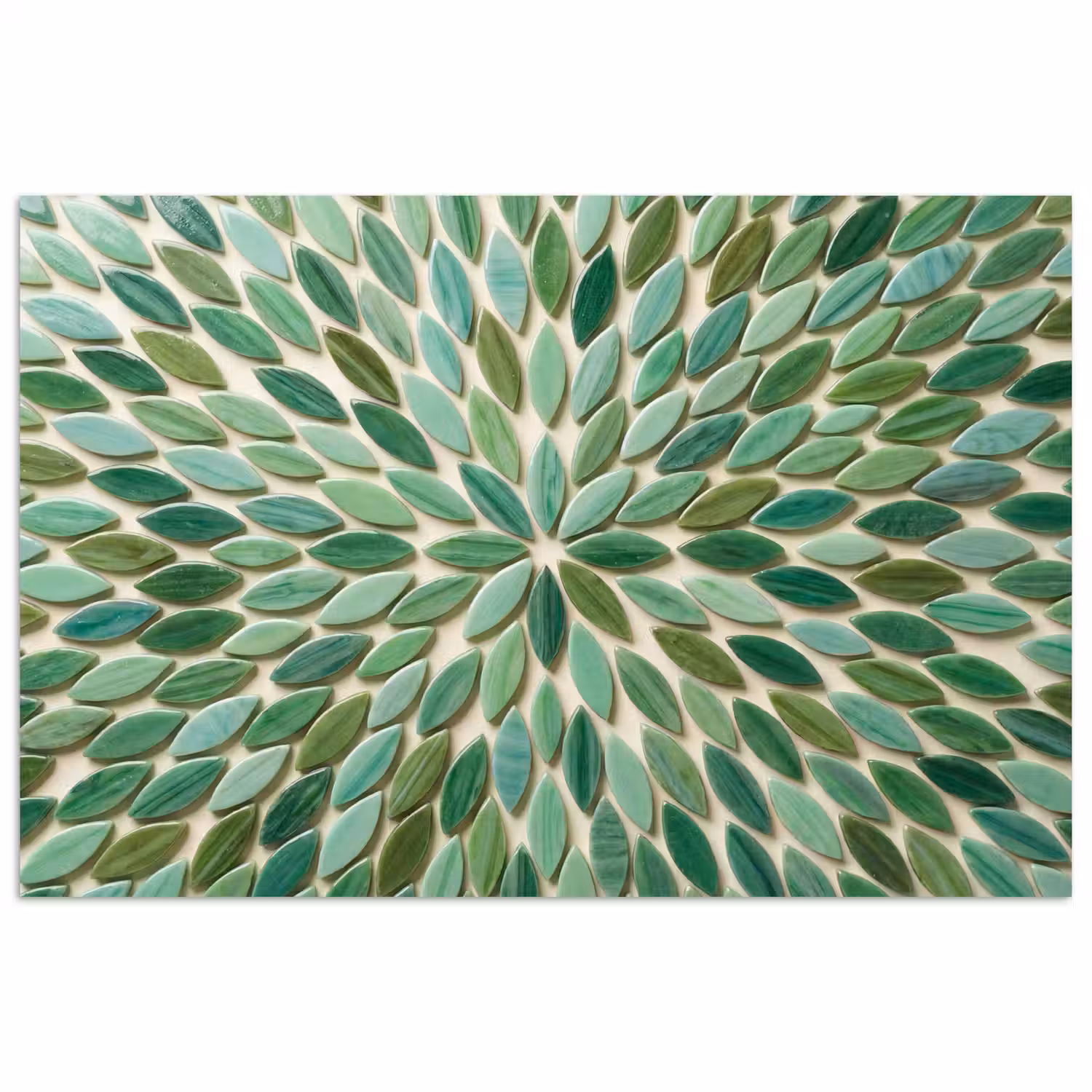 Patroon - Blad - Groen - Abstract poster papier klein -3d