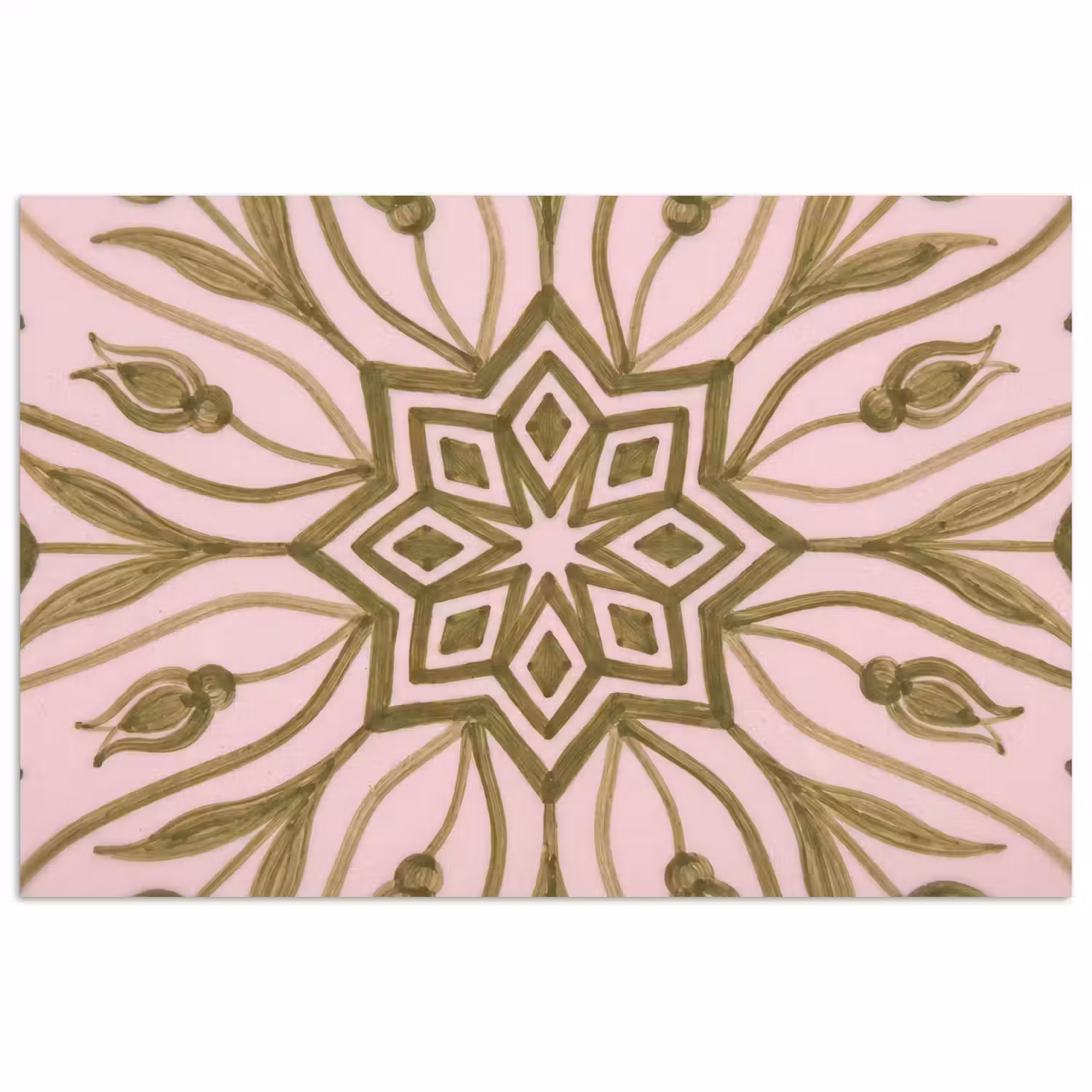 Patroon - Mandala - Decoratie - Abstract - Groen poster papier klein -3d