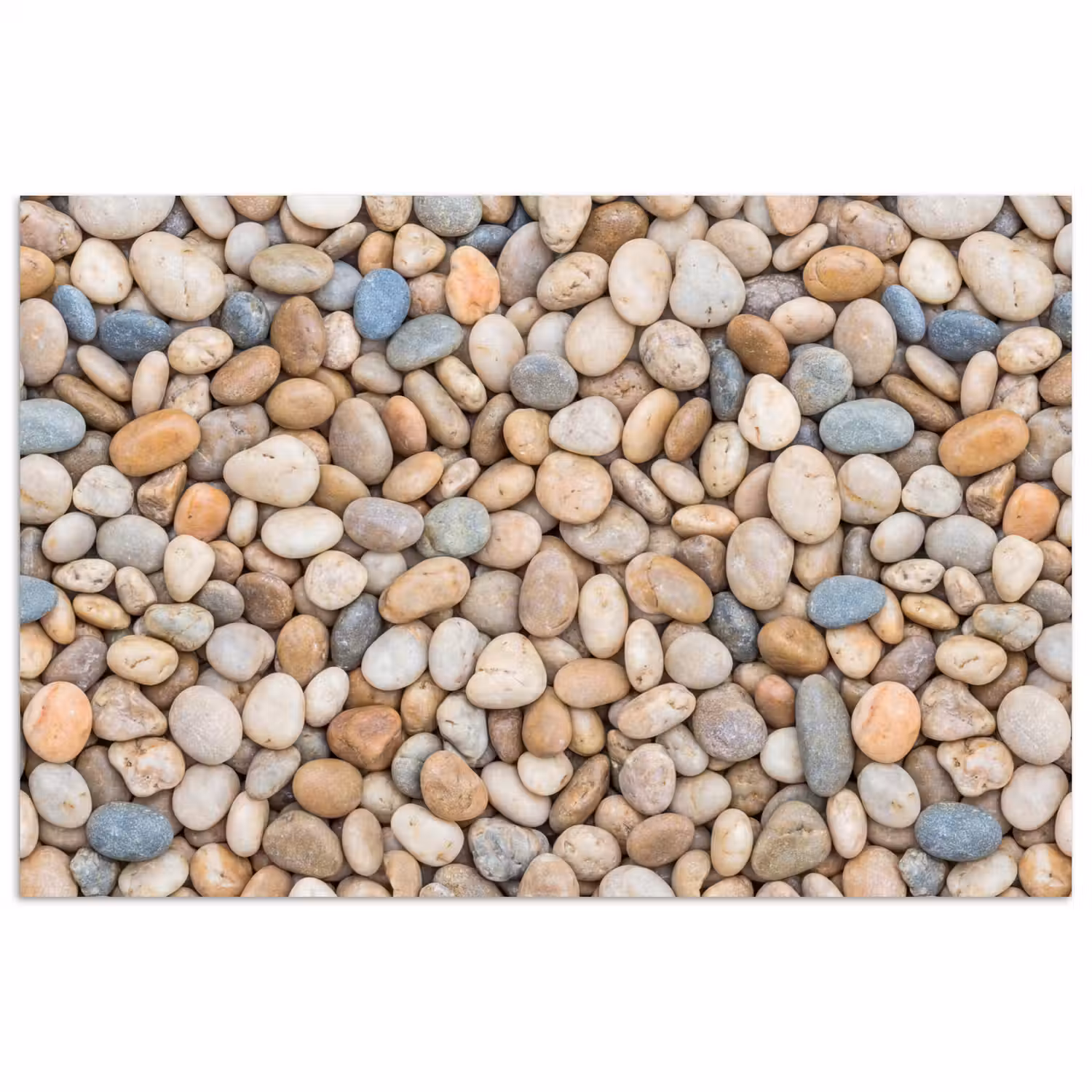 Kiezelstenen - Natuur - Textuur - Beige - Grijs poster papier klein -3d