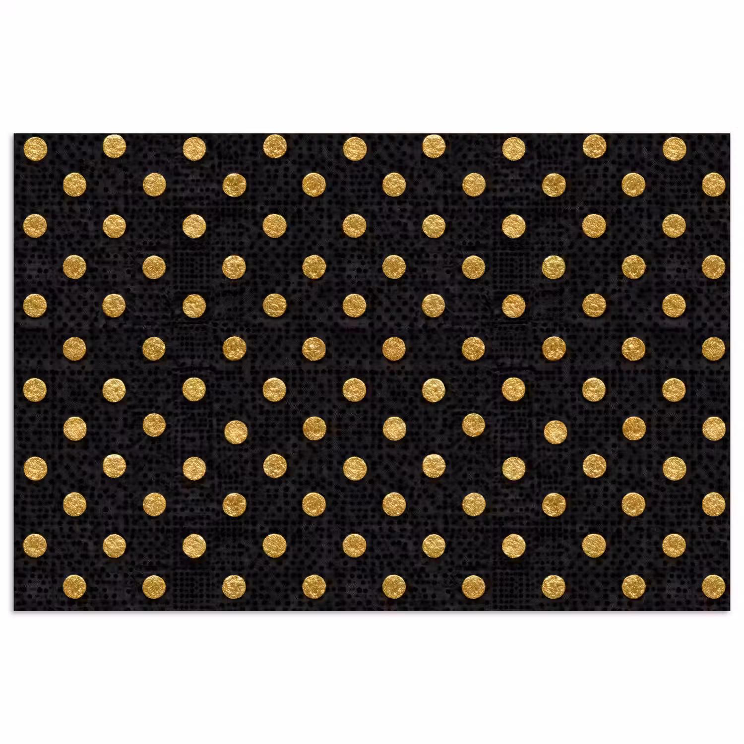 Polka Dot - Stippen - Goud - Zwart poster papier klein 62 -3d