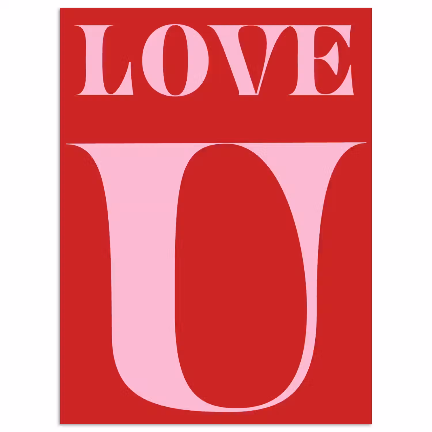 Rood - Love - Valentijn - Roze poster papier klein -3d