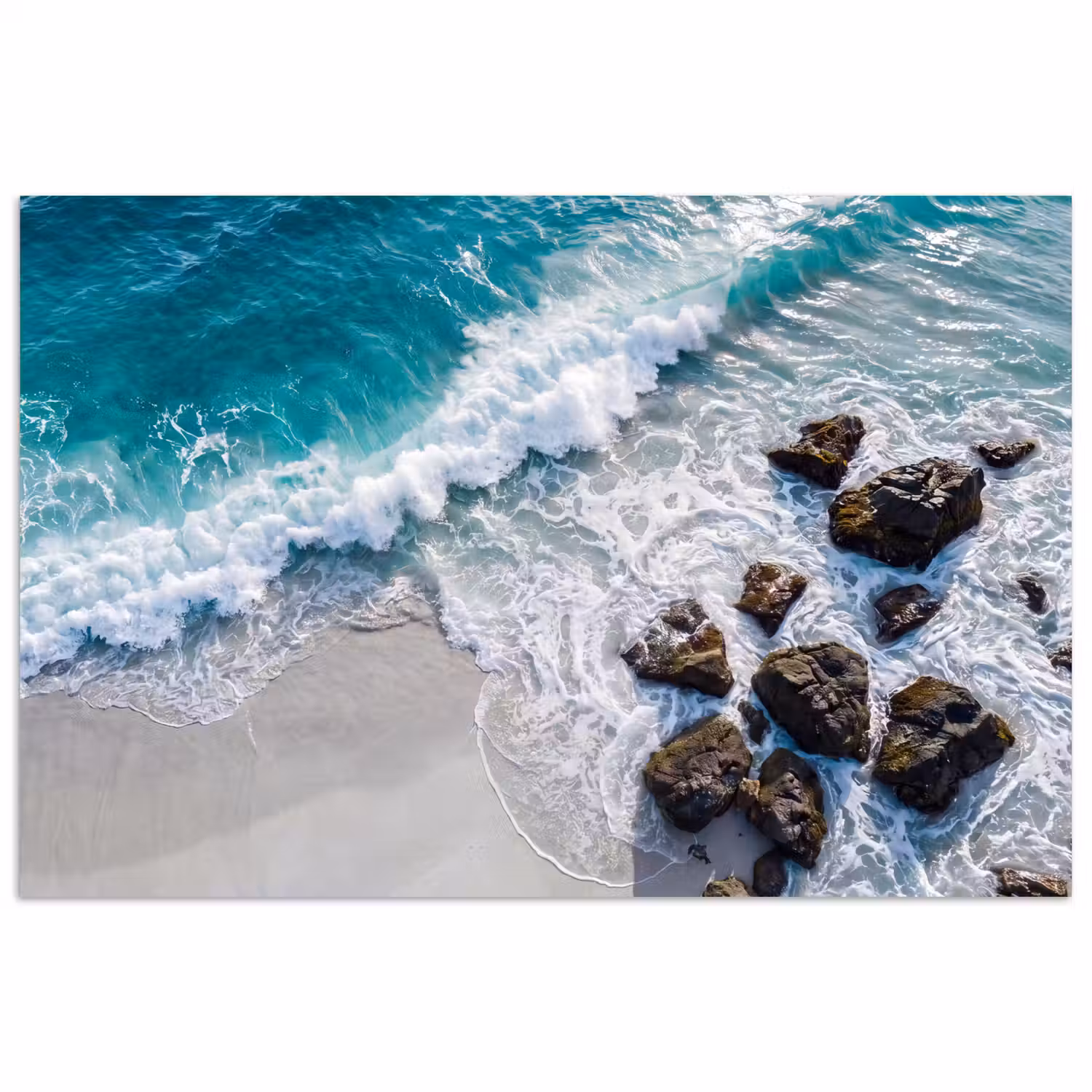 Zee - Golf - Strand - Natuur - Blauw poster papier klein -3d